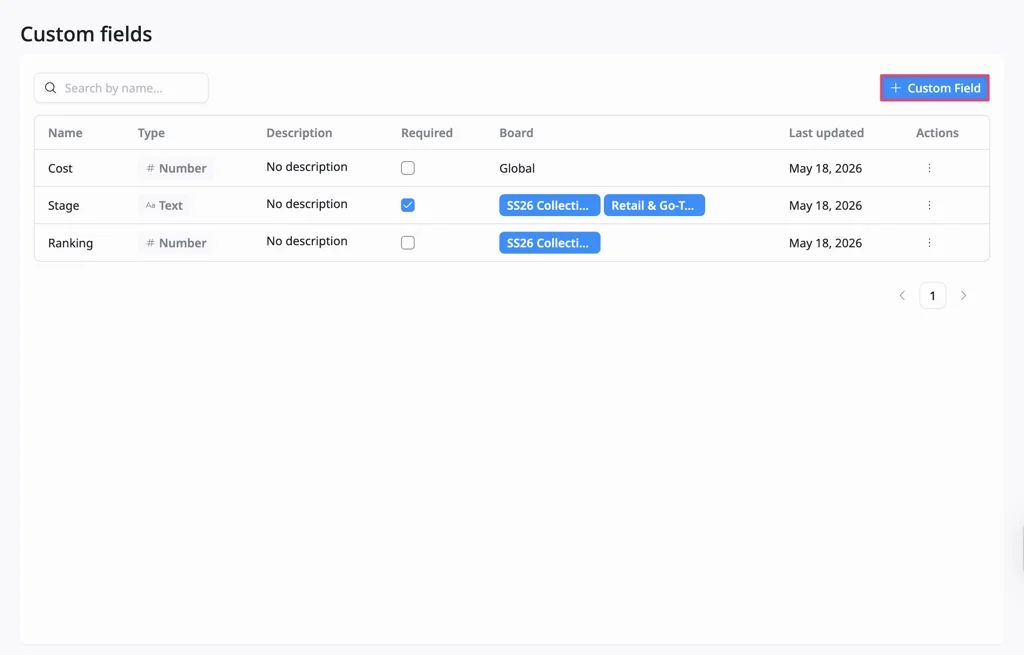 Create a custom field Create a custom field