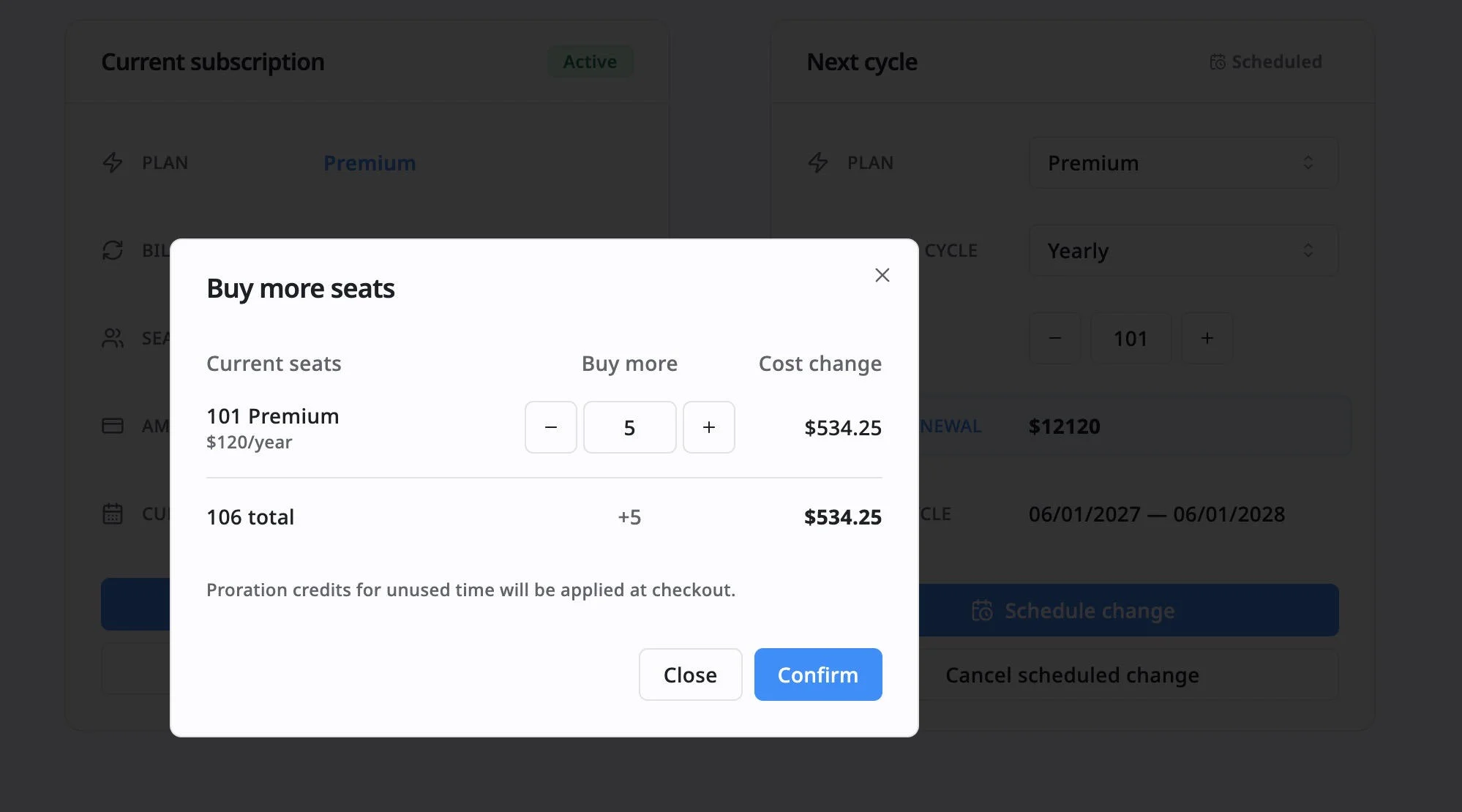 Add seats to the current subscription Add seats to the current subscription