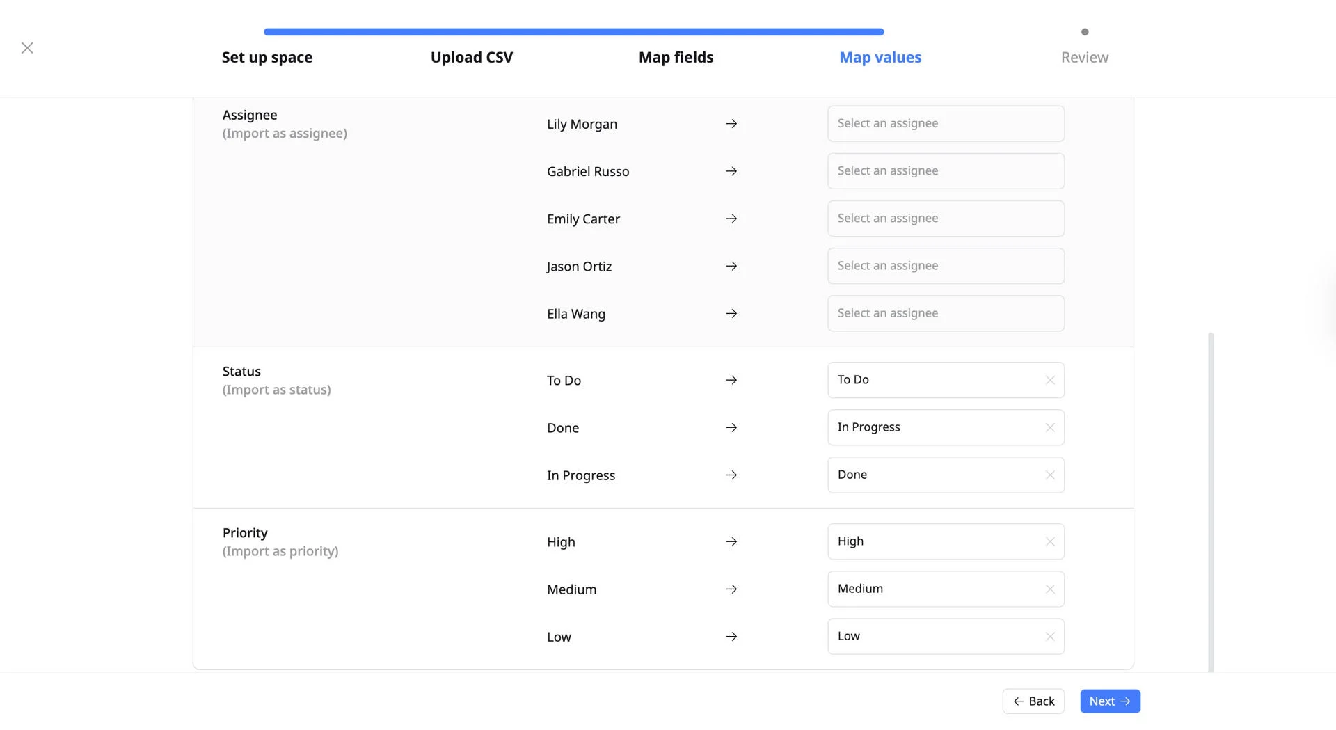 Step 4: Map values in your CSV file Step 4: Map values in your CSV file
