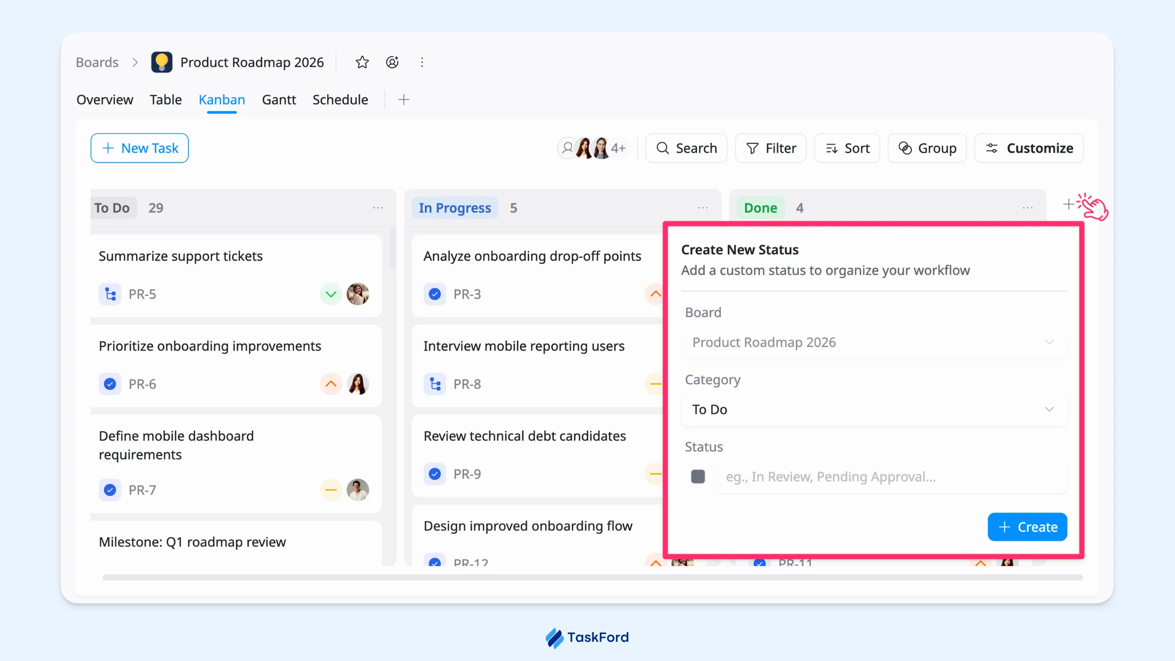 Create new status Create new status