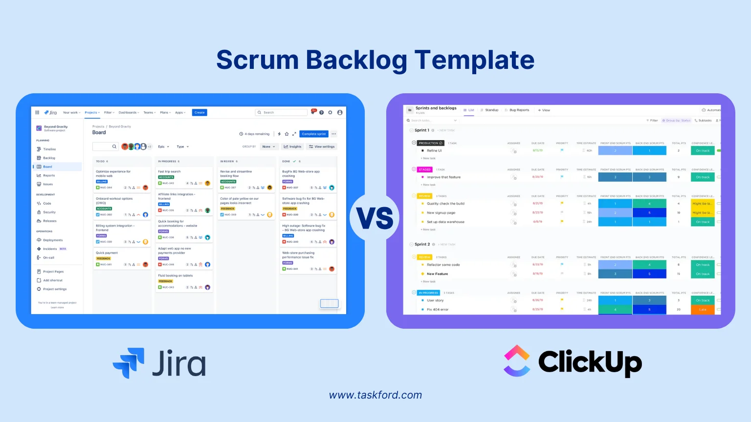 jira vs clickup agile methodologies