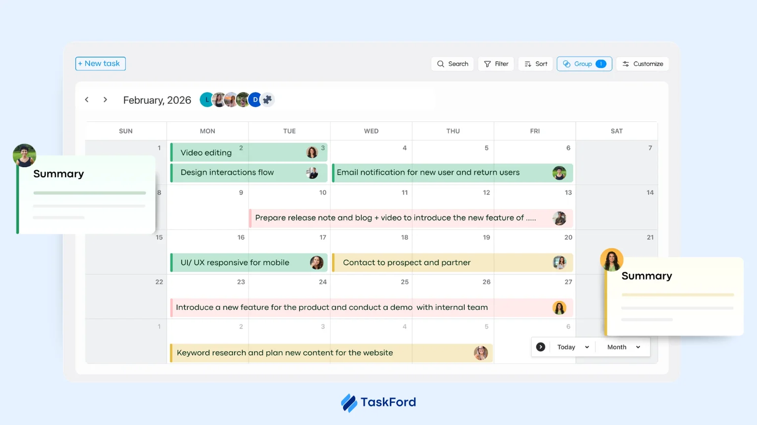 TaskFord Calendar