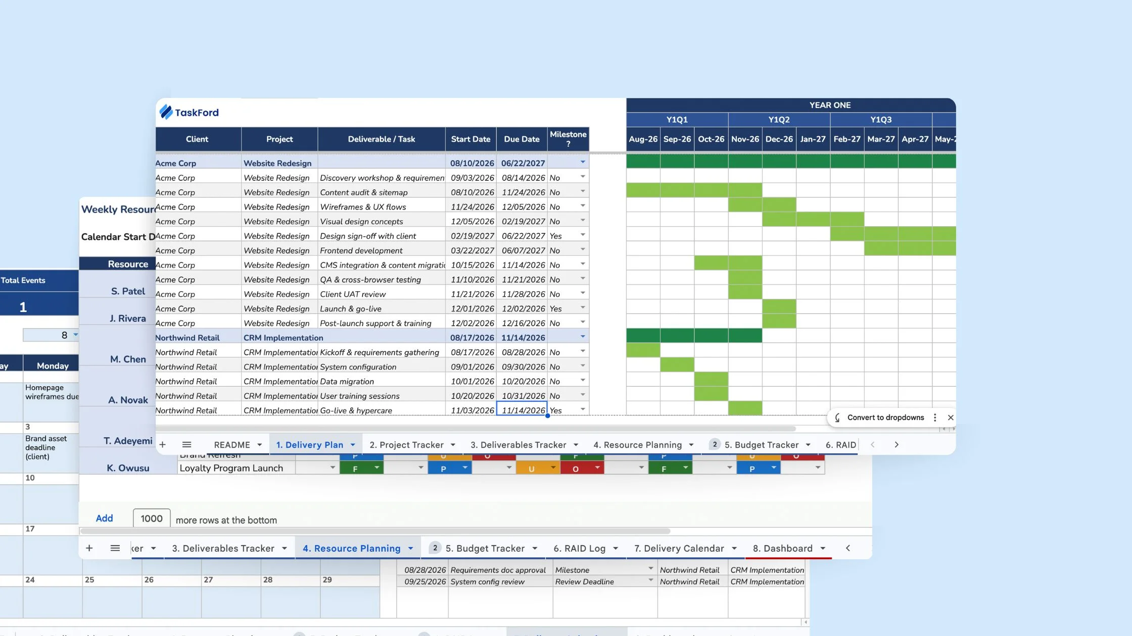 Client Delivery Plan Template for Professional Services (Free Excel Download)