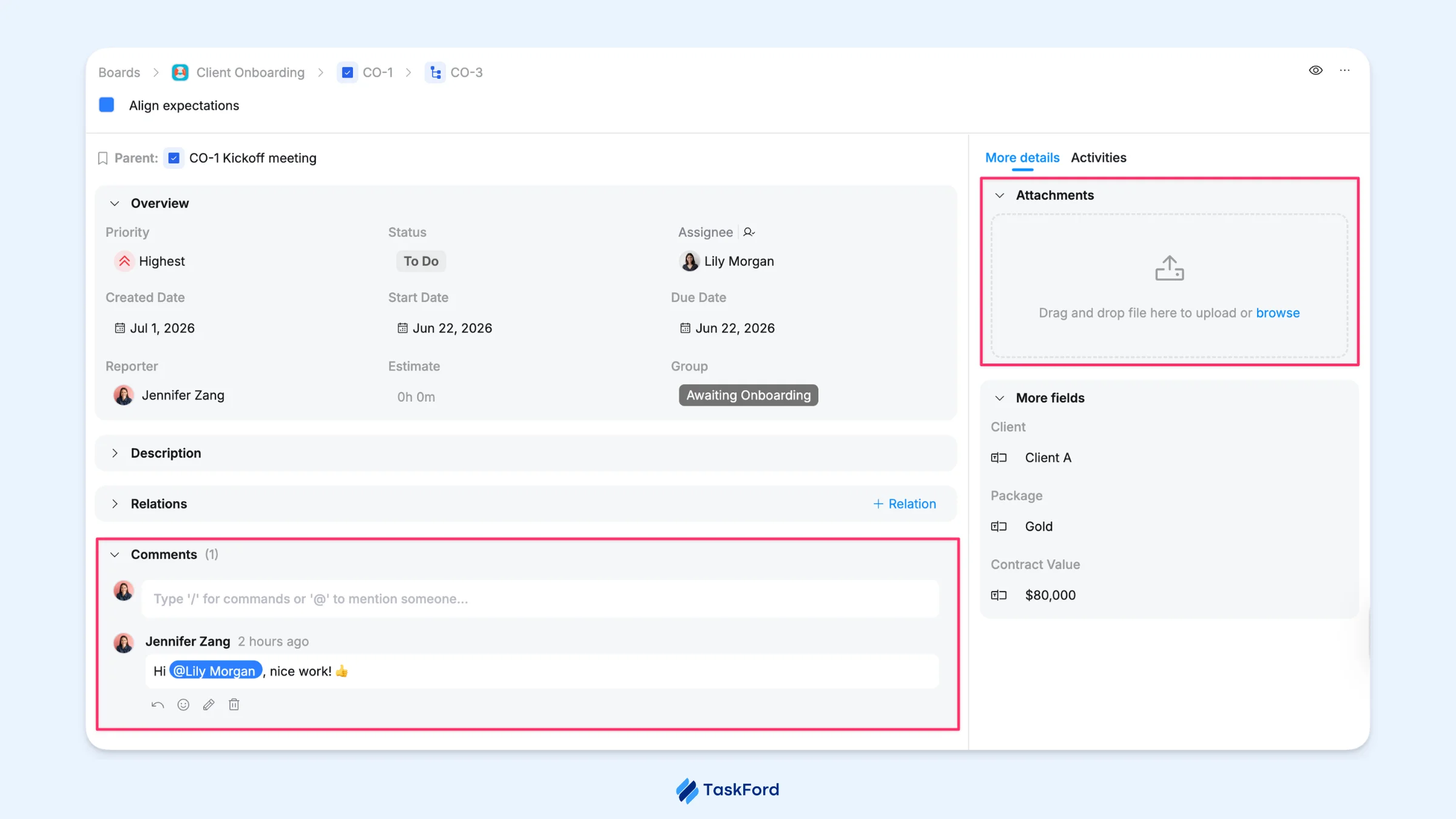 Communication and Files in TaskFord Communication and Files in TaskFord
