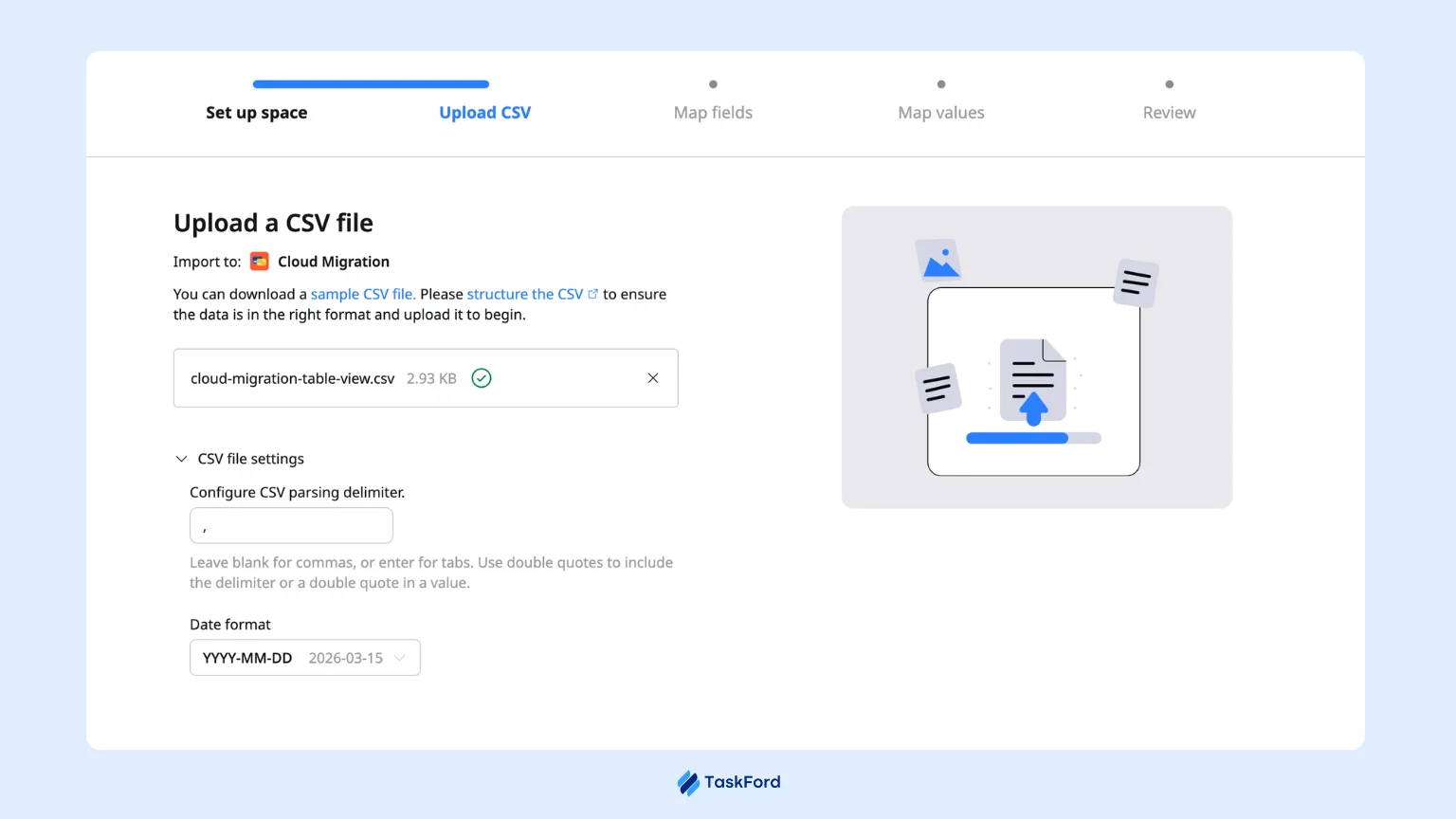 TaskFord’s CSV importer
