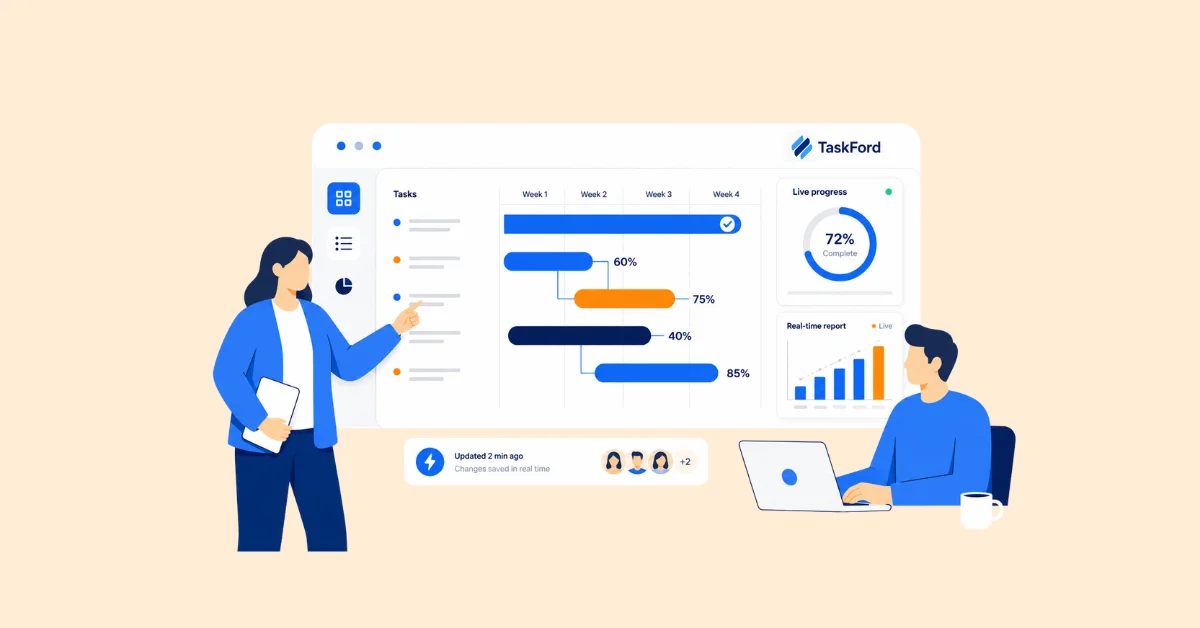 How to Track Project Progress and Build Real-Time Reports in TaskFord