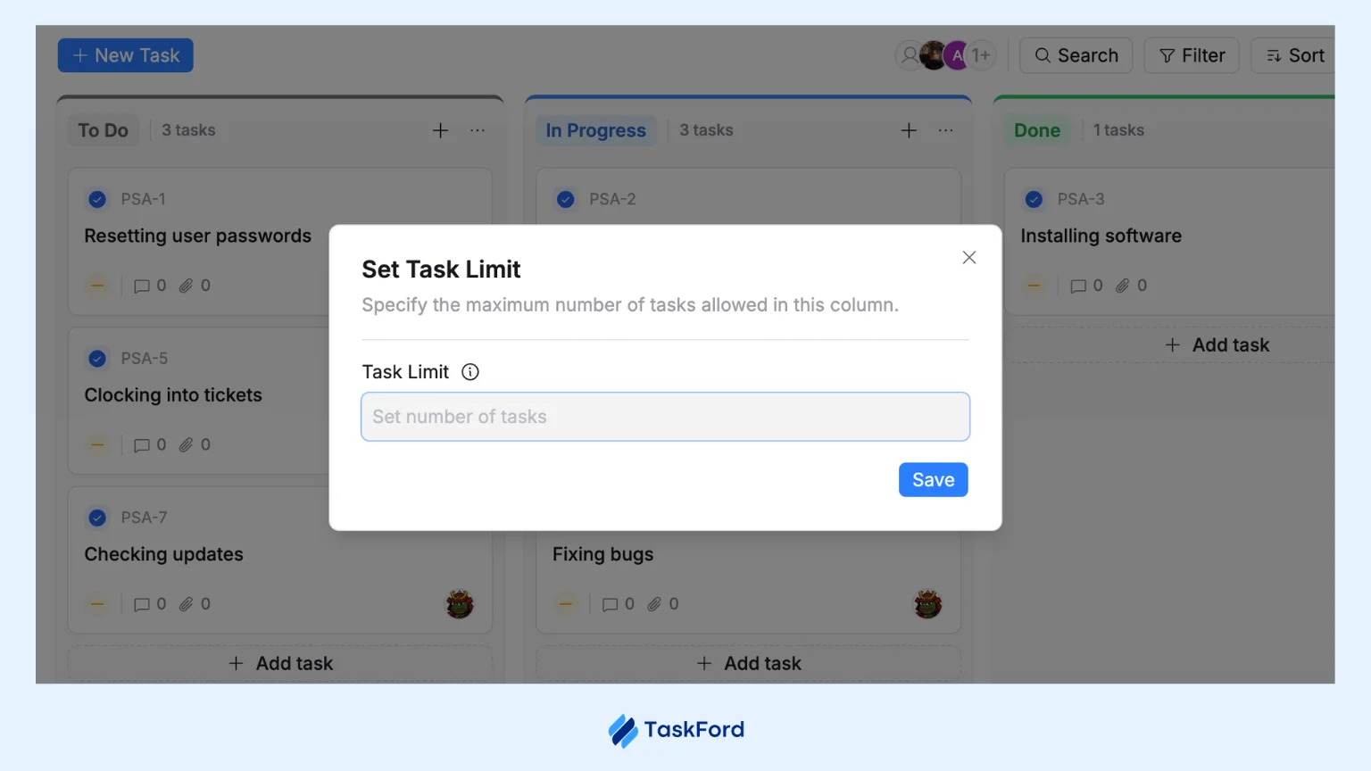 Kanban Board with WIP Limits