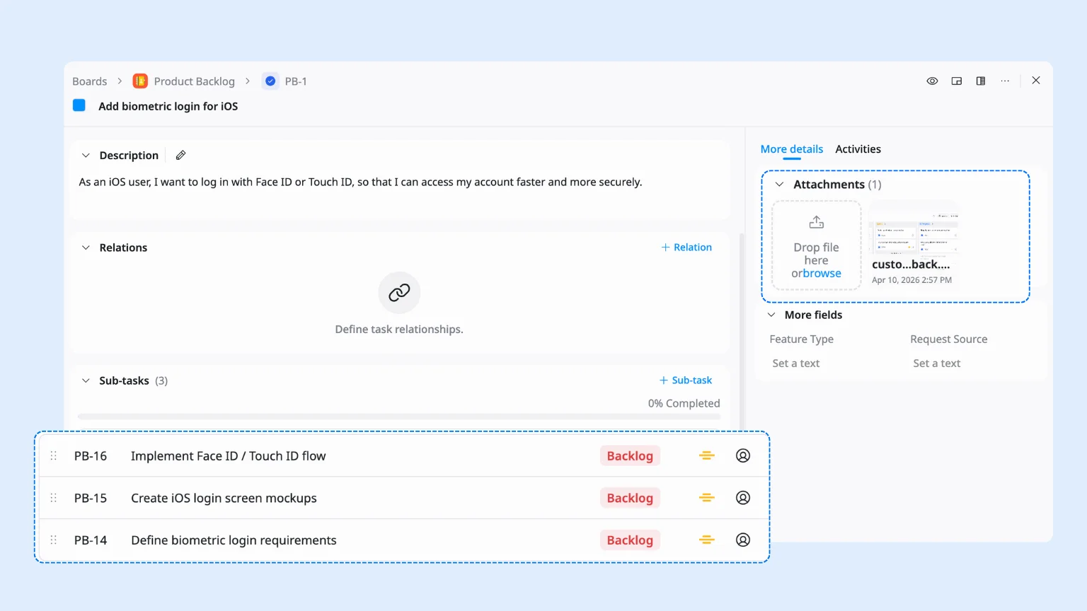 Step 2: Capture feature requests as tasks