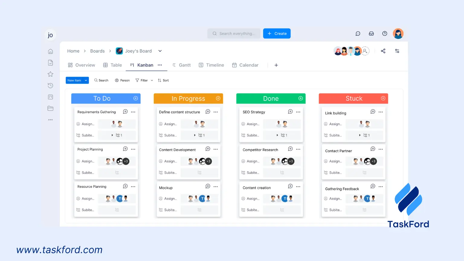 TaskFord Project Management Tool