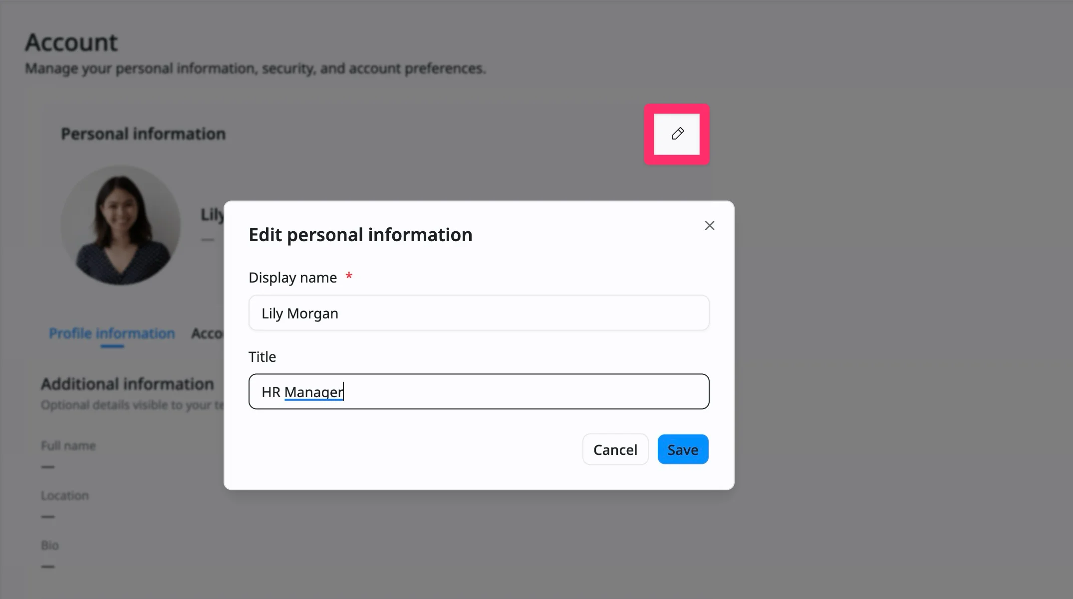Update display name & title Update display name & title