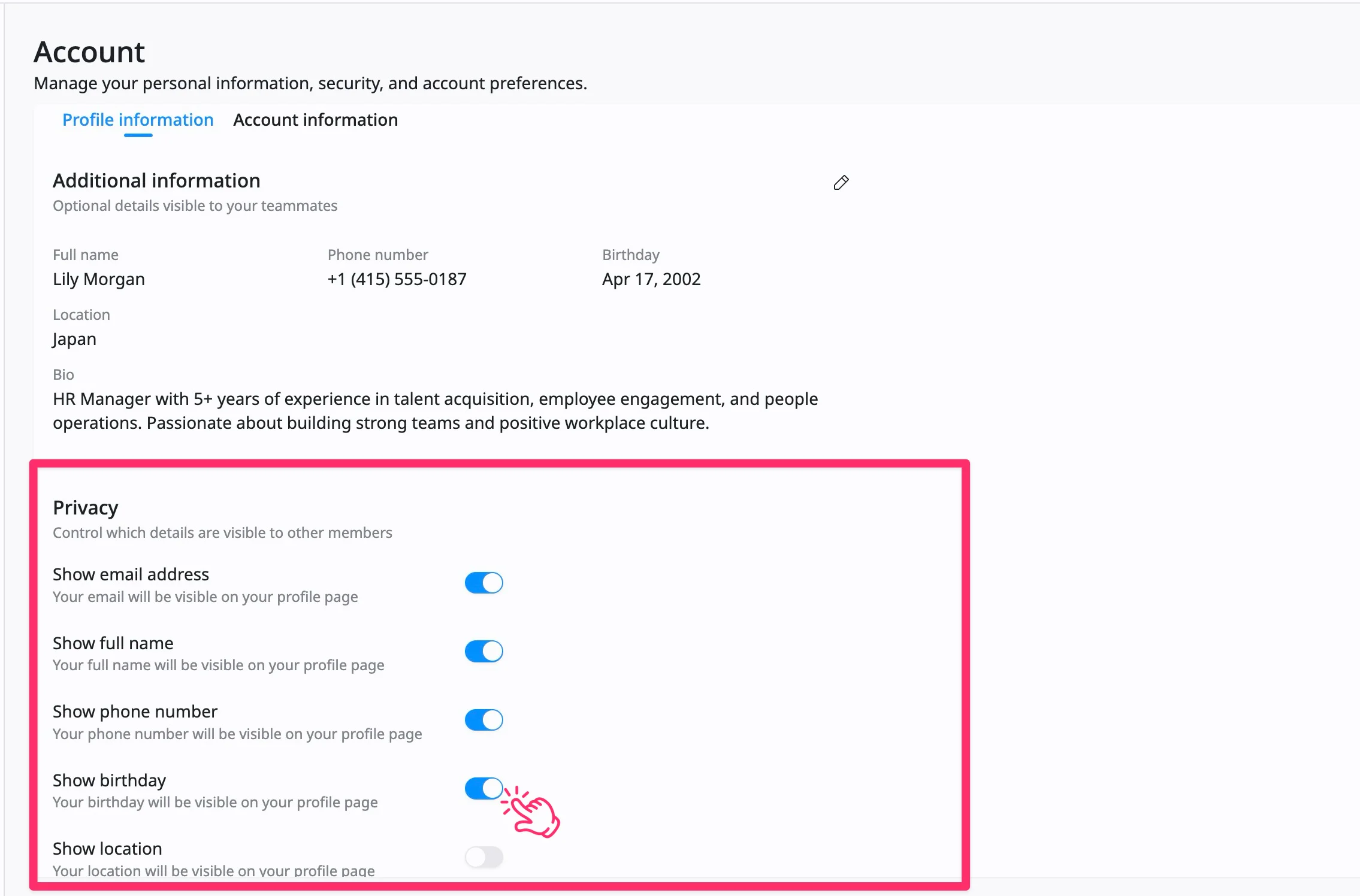 Manage privacy settings Manage privacy settings