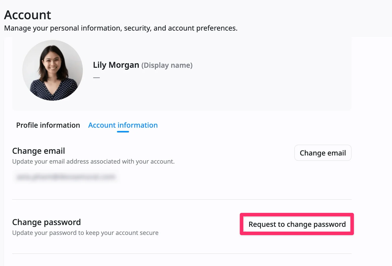 Change password Change password
