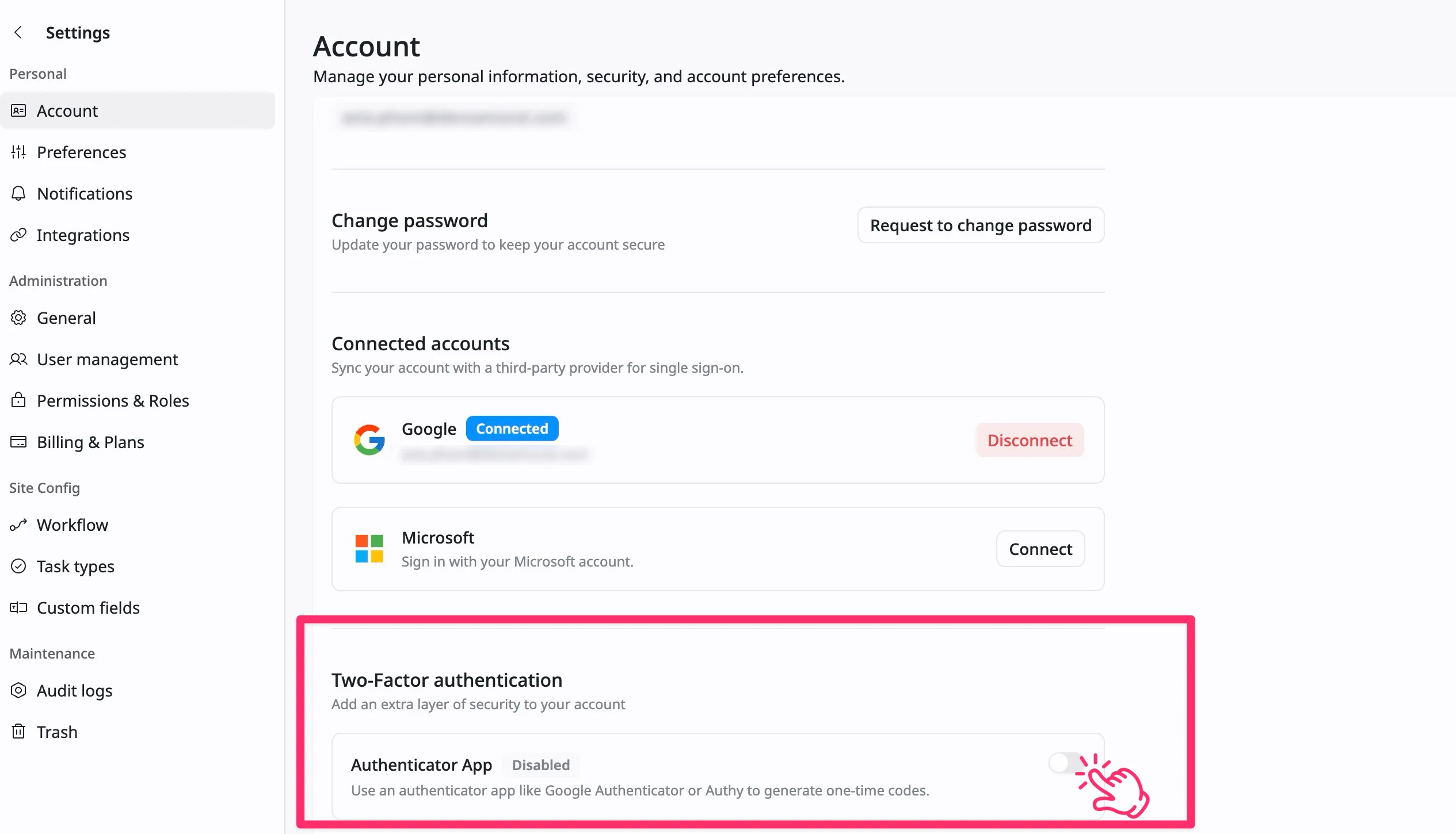 Enable 2FA Enable 2FA