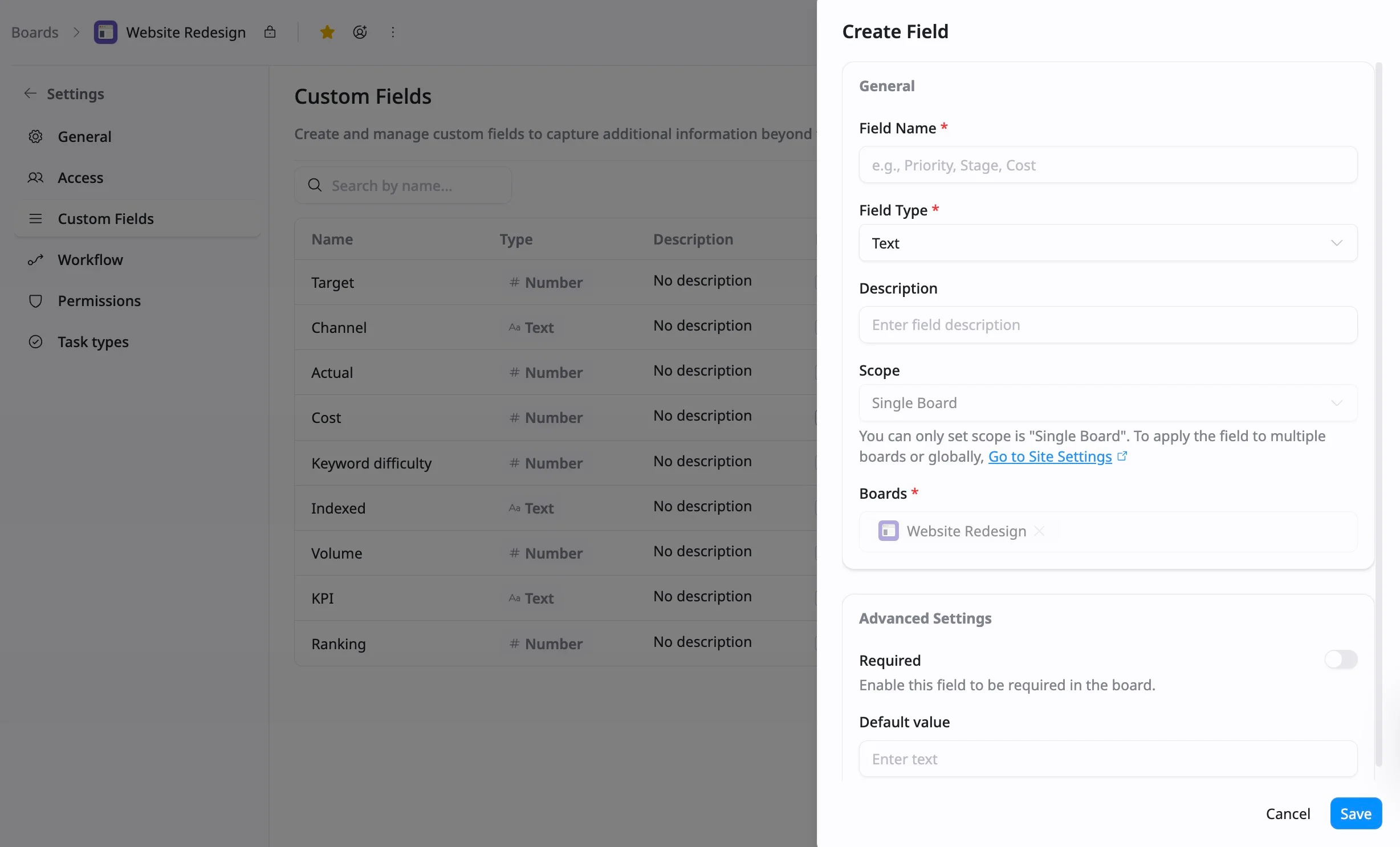 create a new custom field create a new custom field