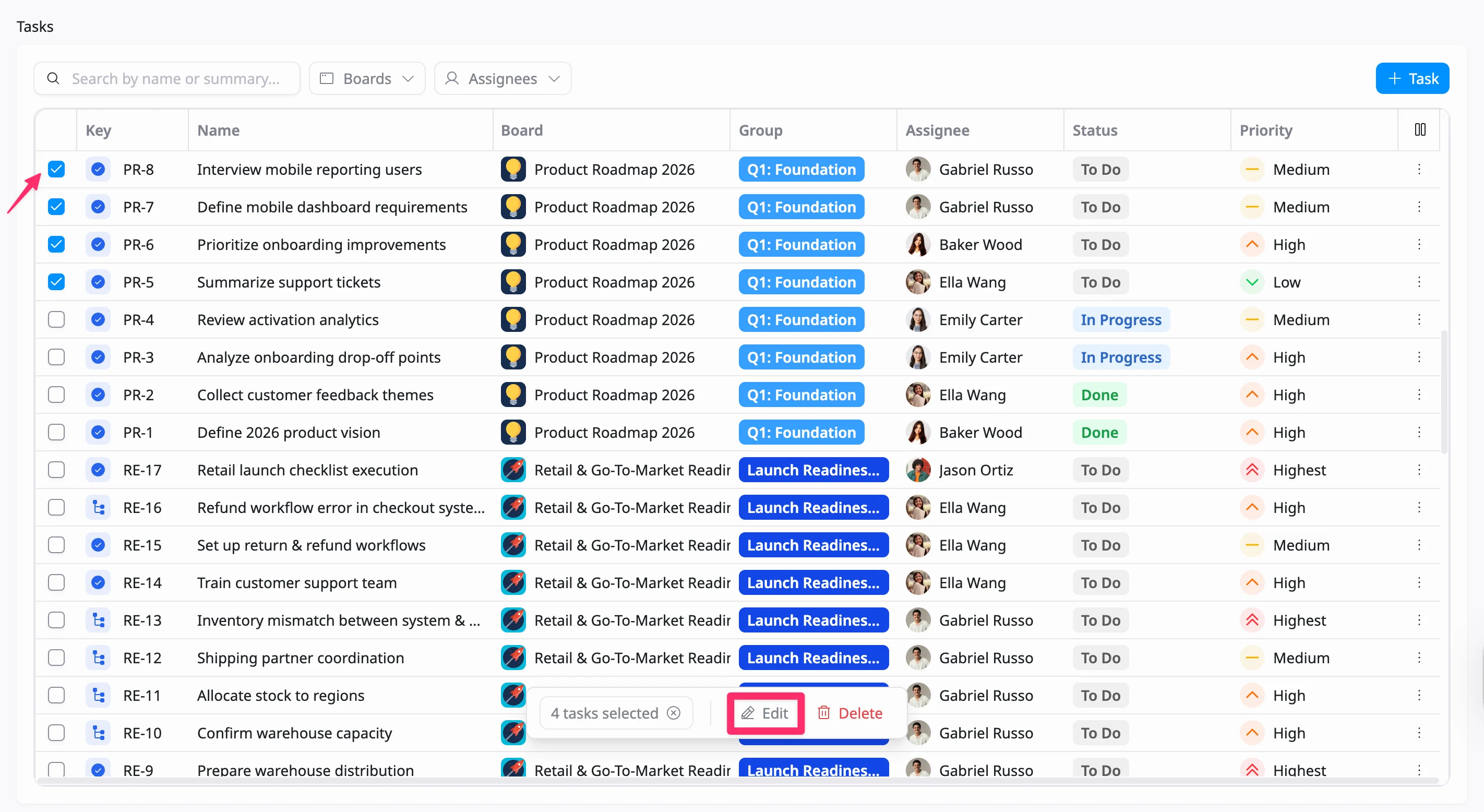 select Bulk Edit select Bulk Edit