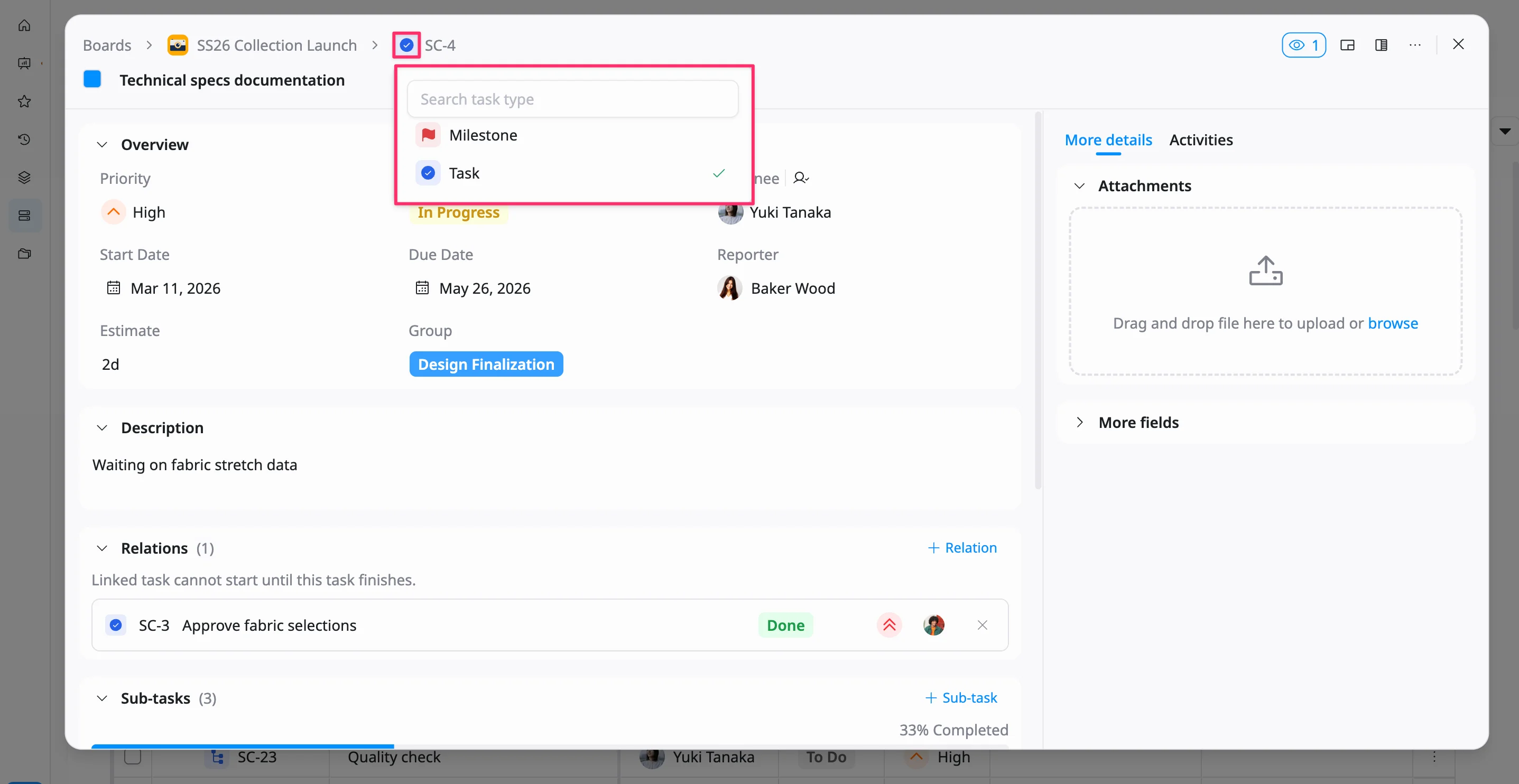 Change a task type Change a task type