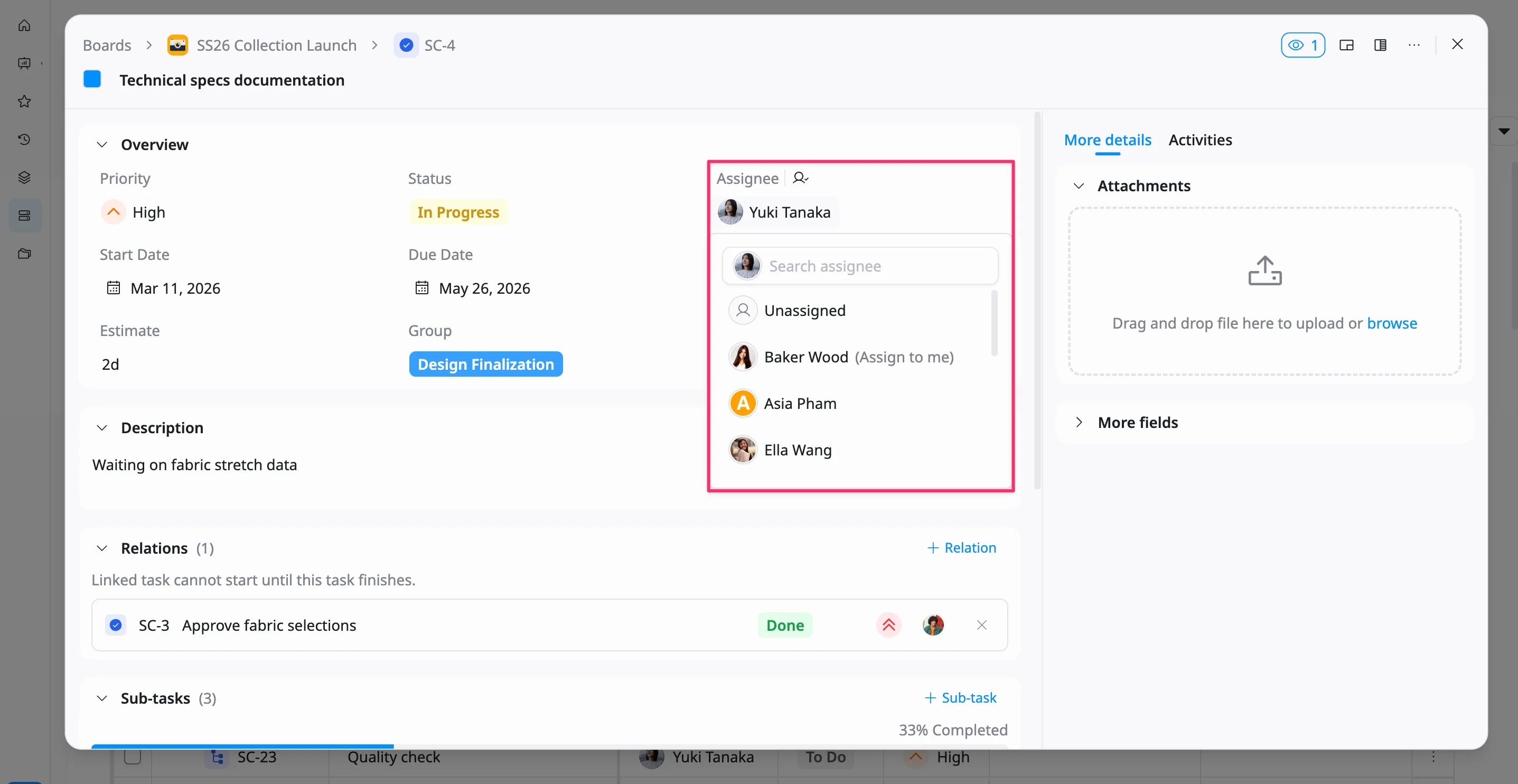 Assign a task Assign a task