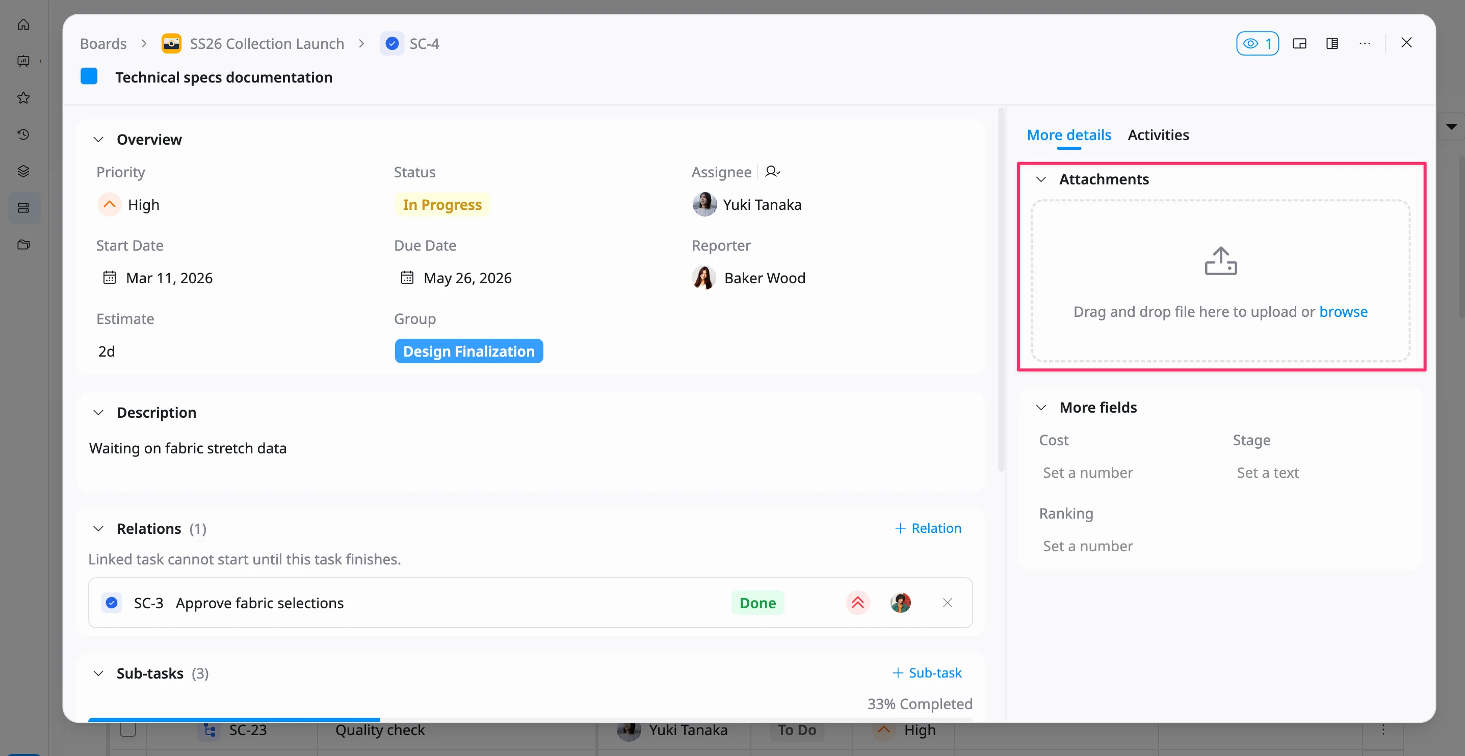 Upload an attachment Upload an attachment