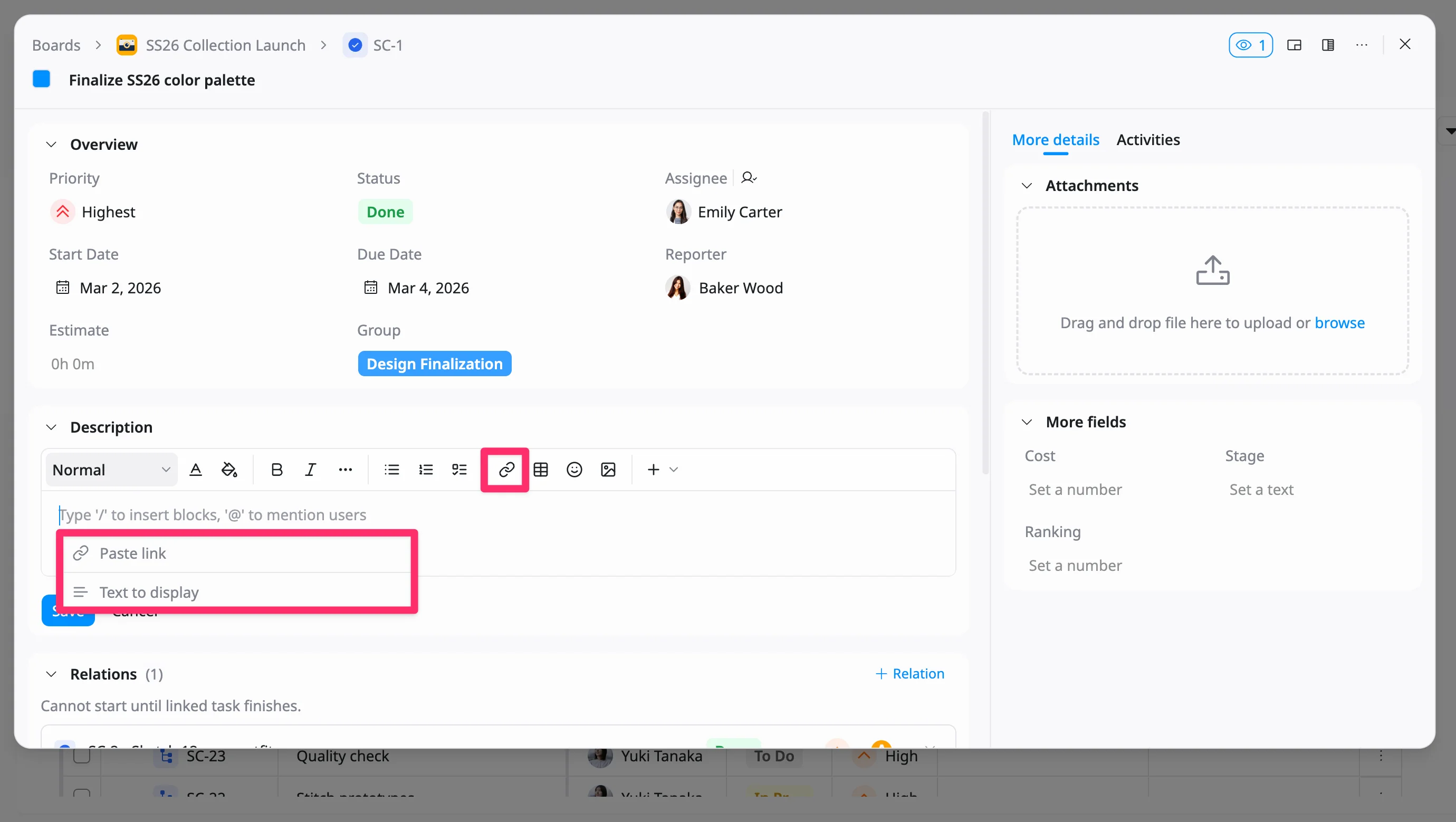 Add a link using the toolbar Add a link using the toolbar