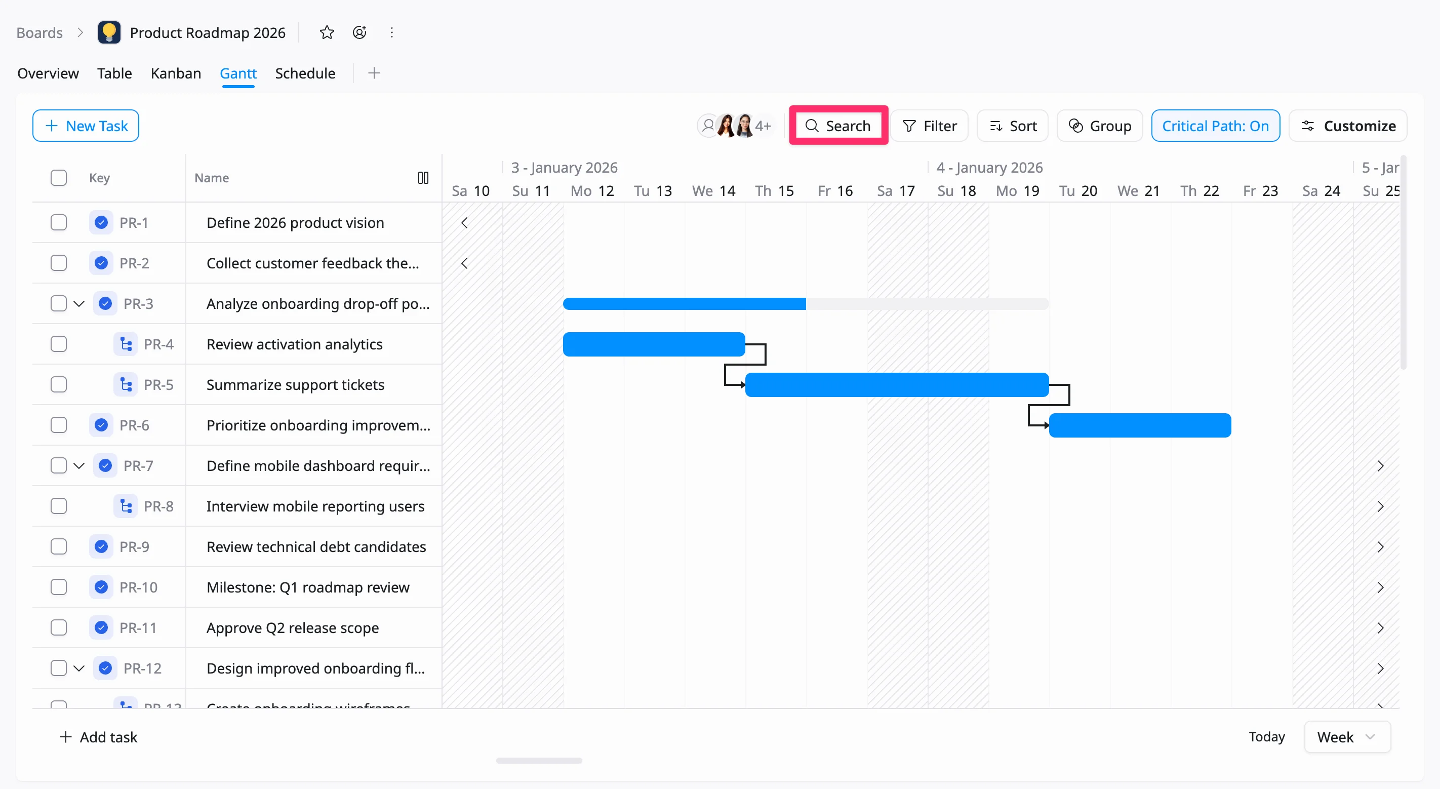 Search tasks Search tasks