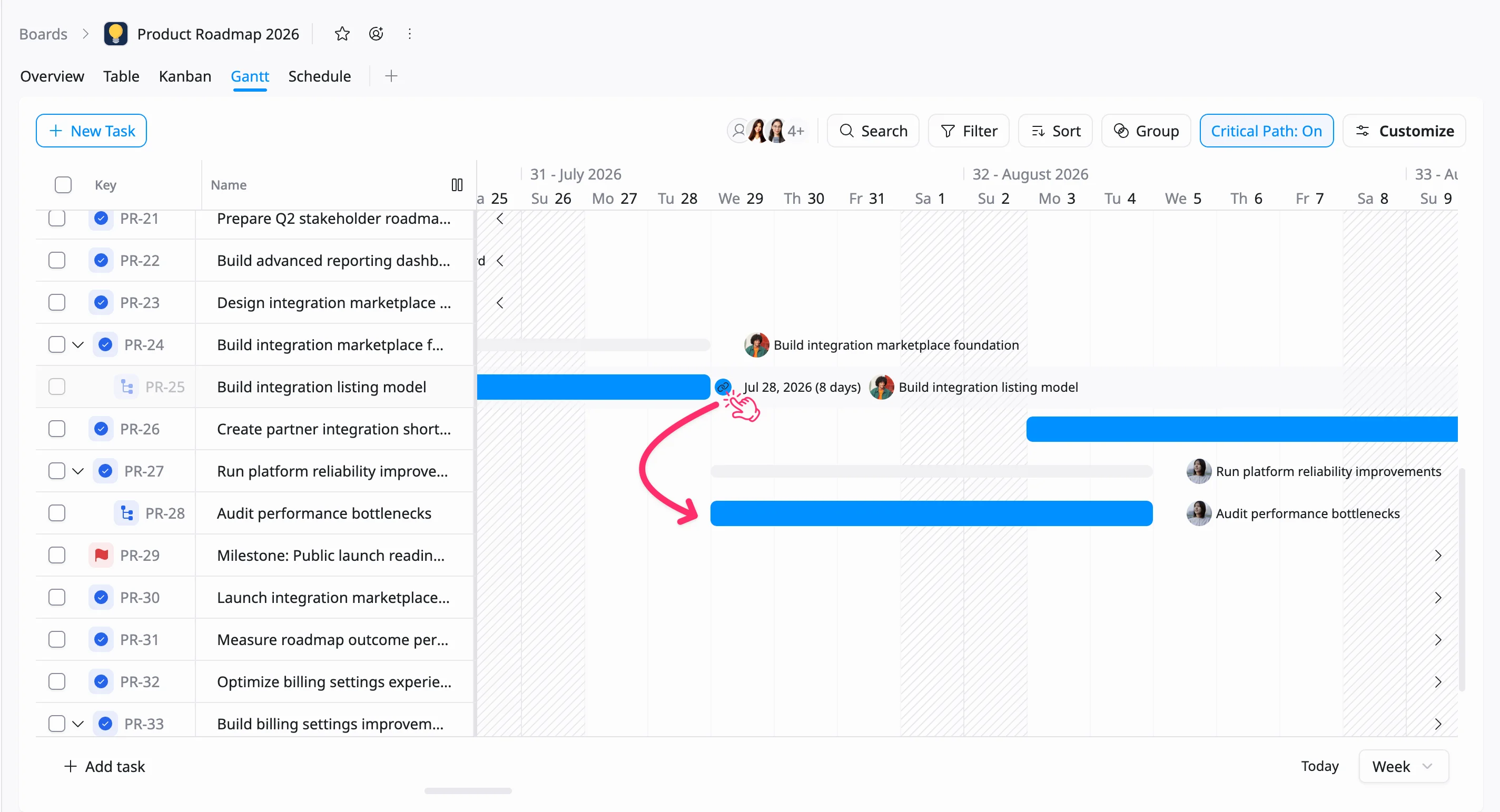 Create a task dependency Create a task dependency