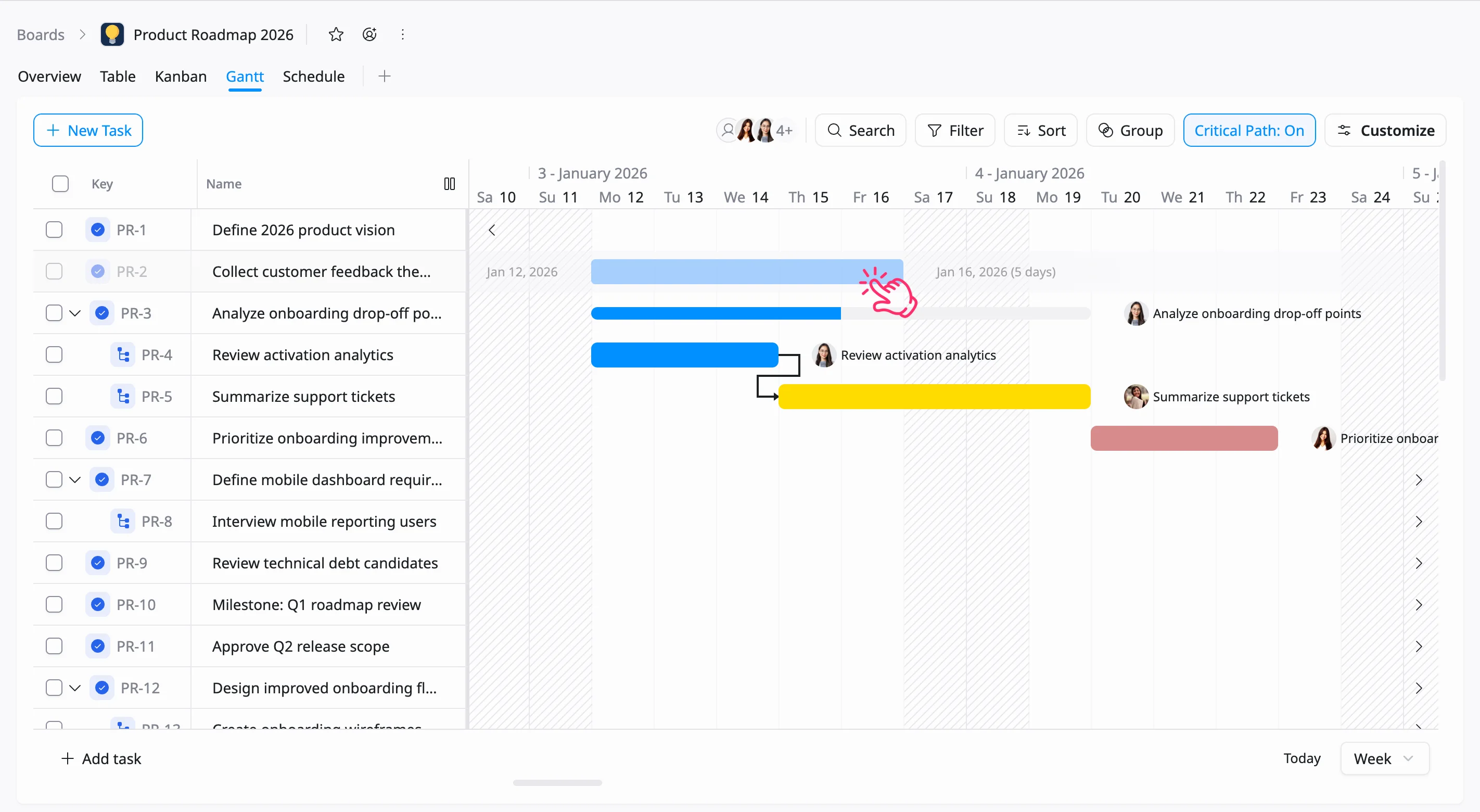 Schedule a task on Timeline Schedule a task on Timeline