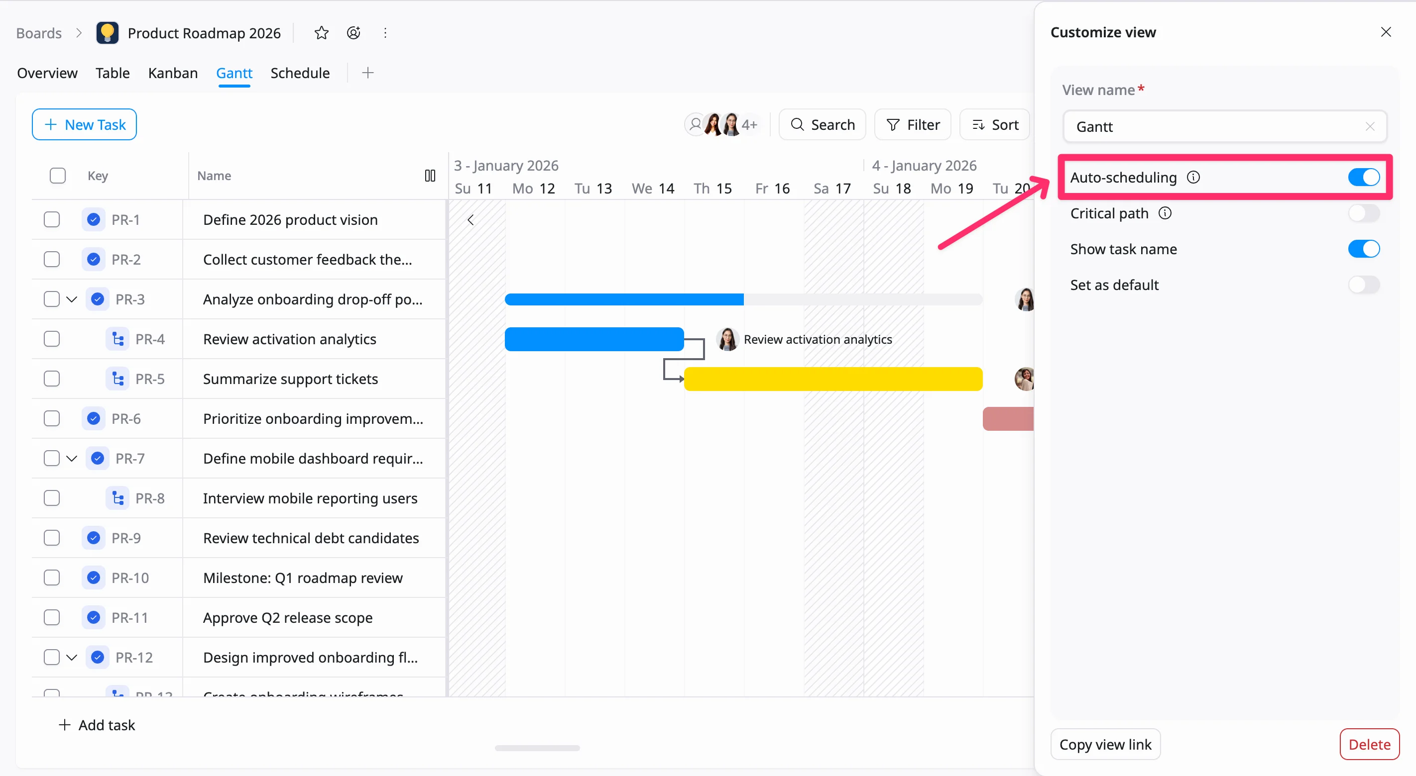 Enable Auto-scheduling Enable Auto-scheduling