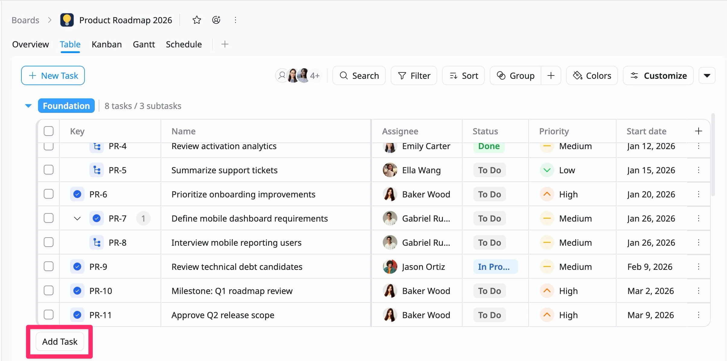 Add a new task Add a new task