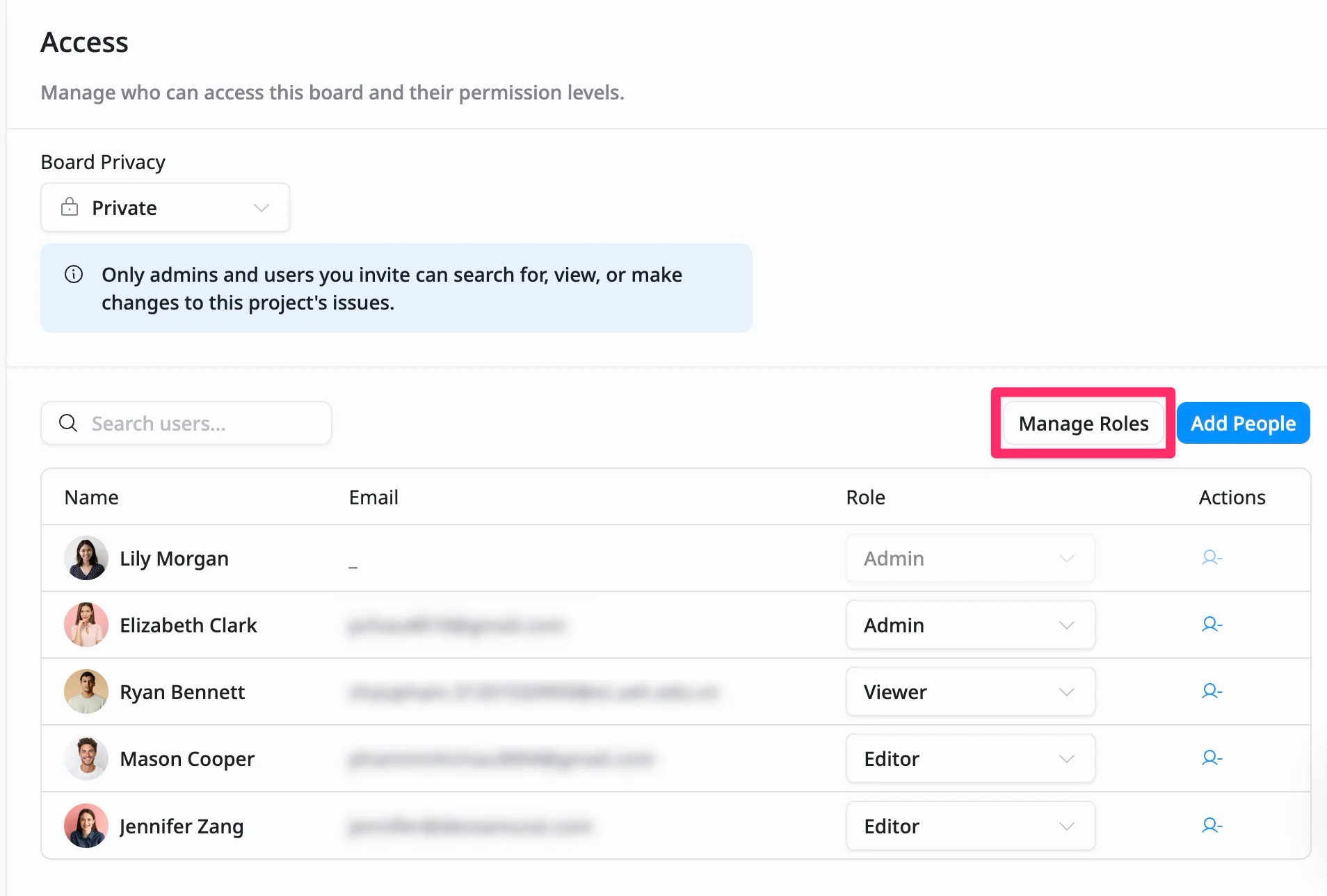 Manage Roles Manage Roles