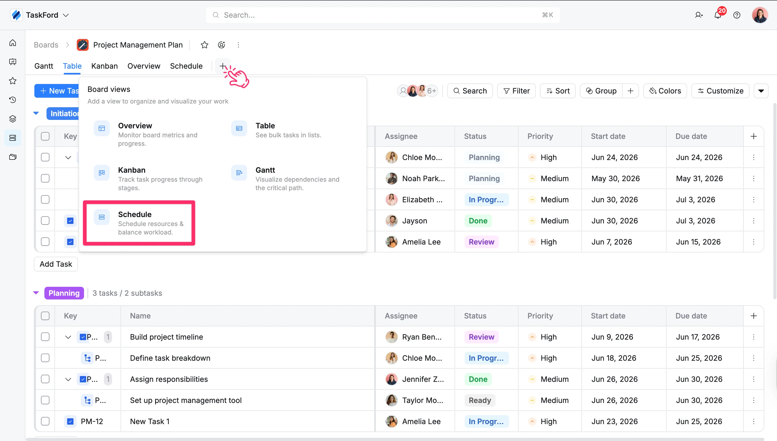 Create a Schedule view Create a Schedule view