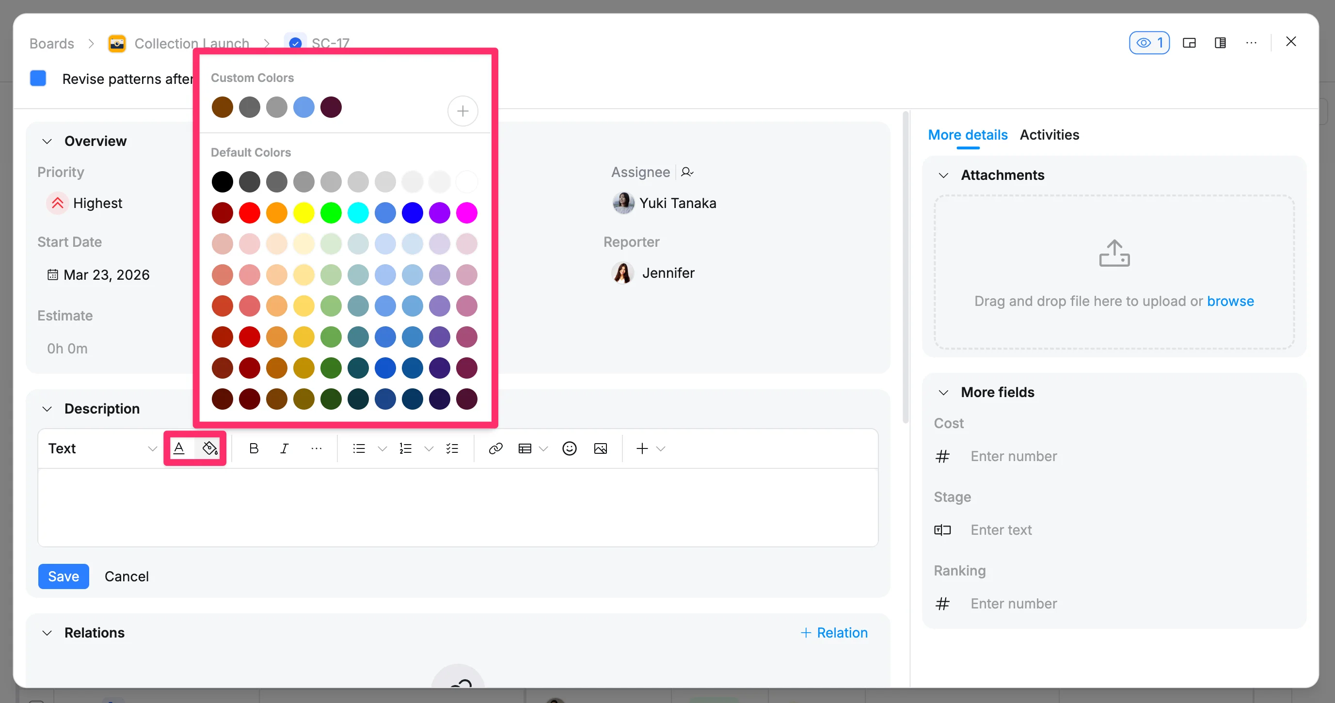 Apply text colors and background Apply text colors and background