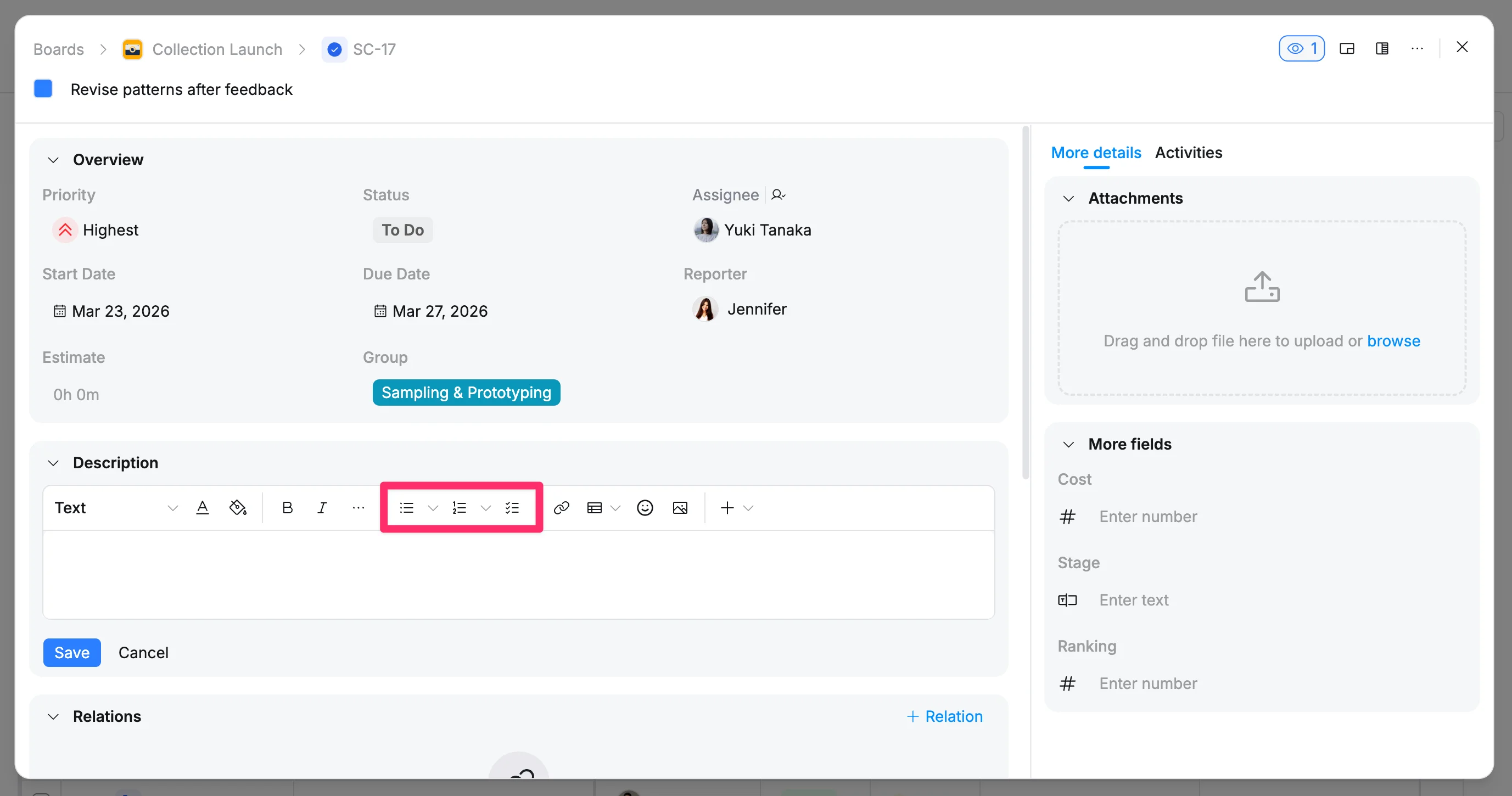 Create lists Create lists