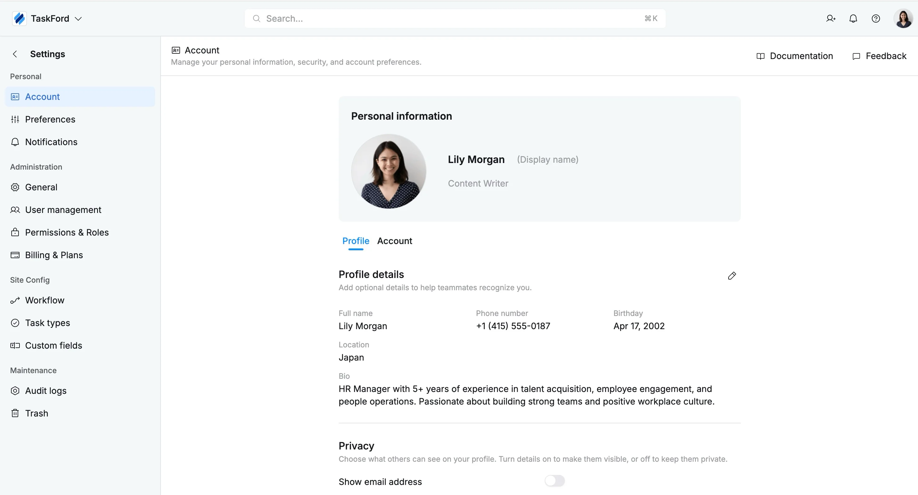 Access your account page Access your account page