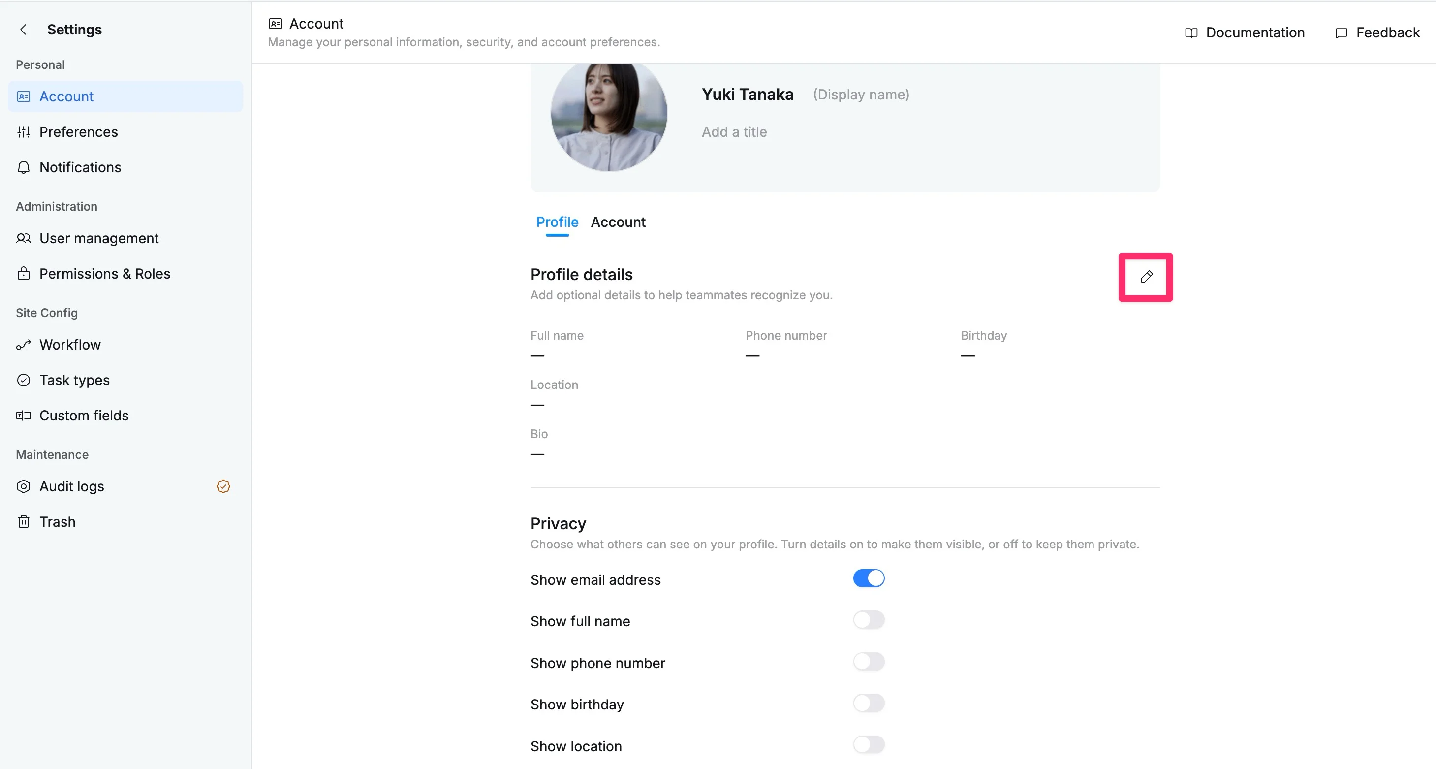 Update profile details 01 Update profile details 01