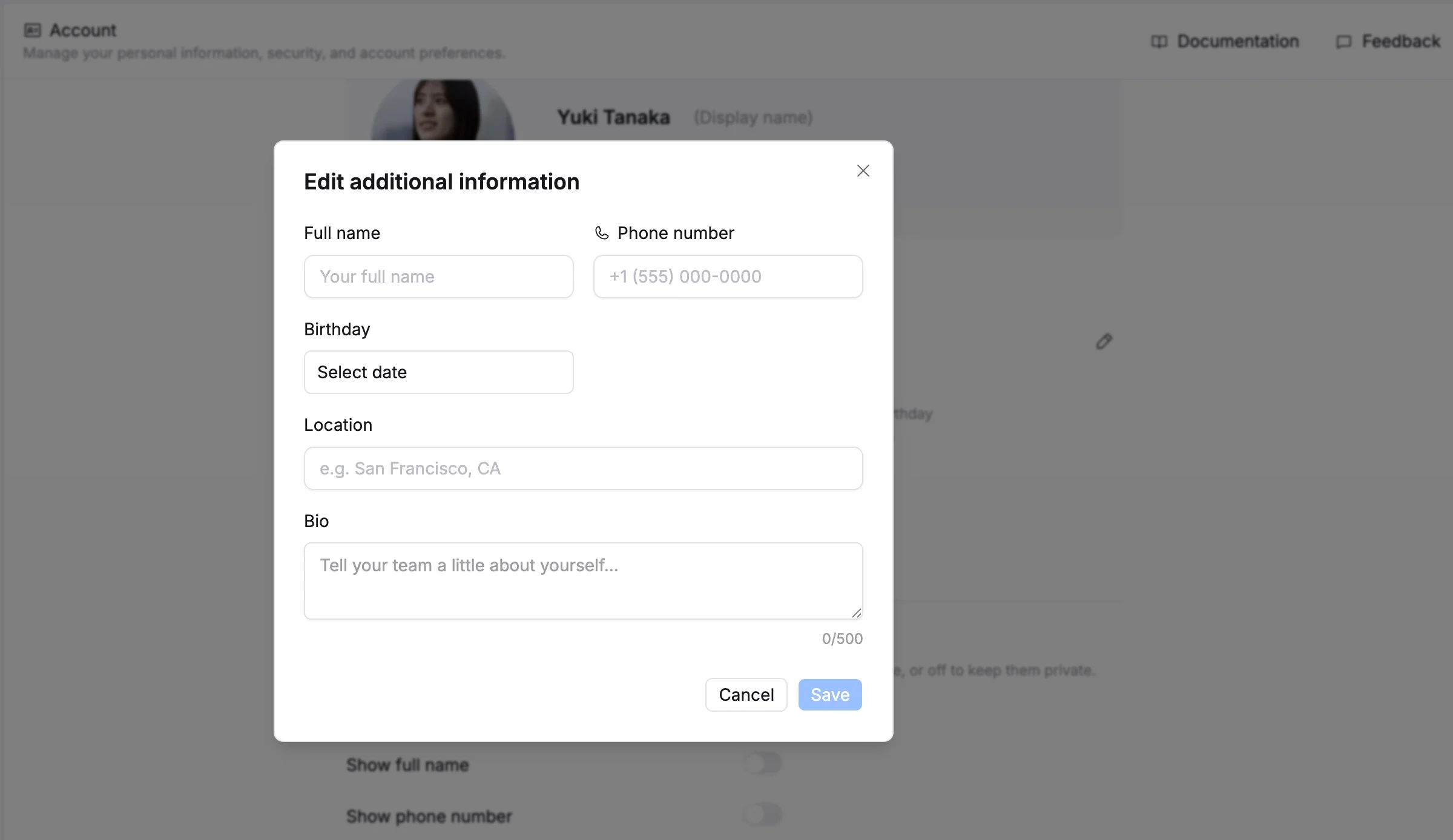 Update profile details 02 Update profile details 02