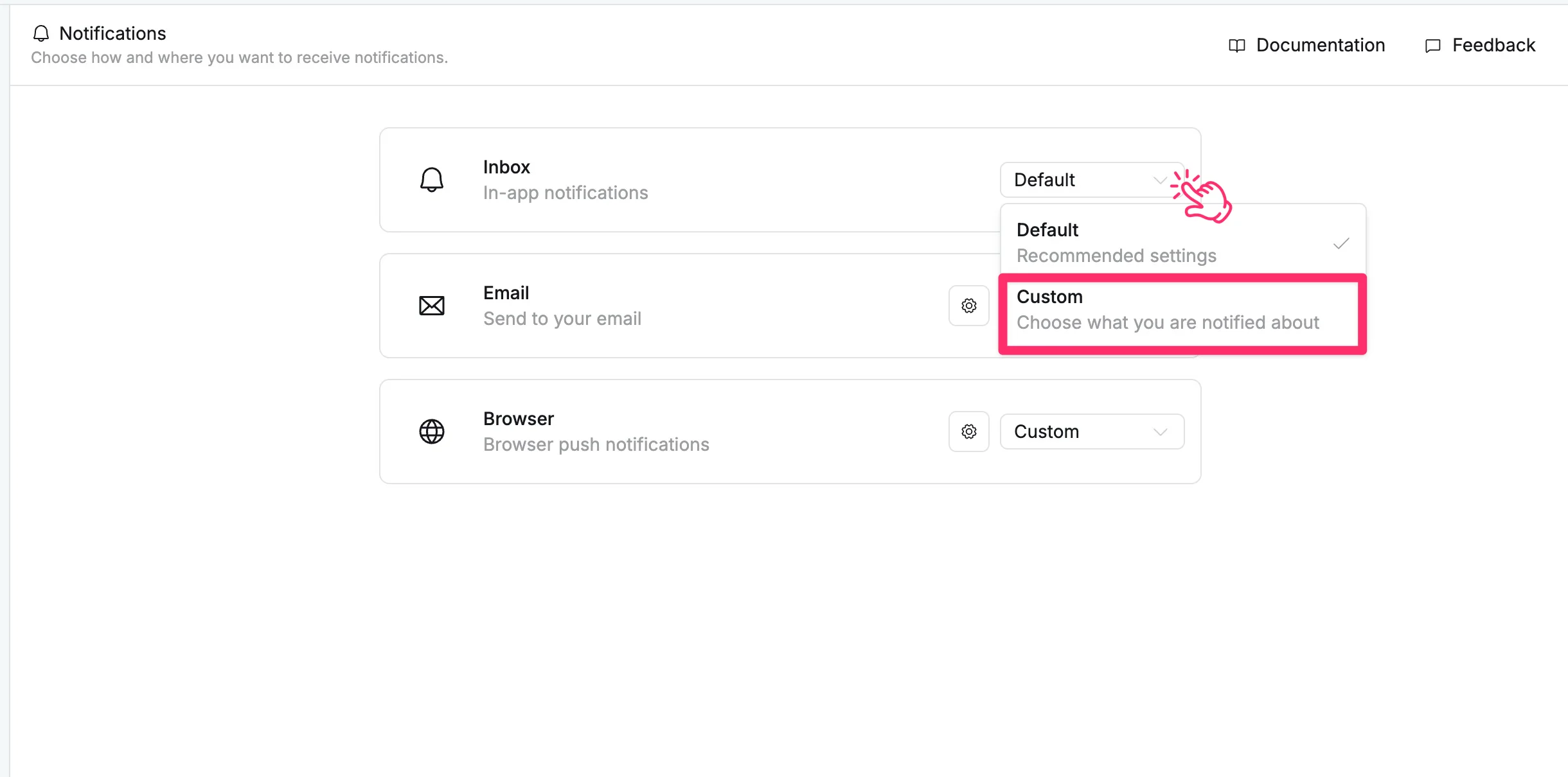 Customize notifications Customize notifications