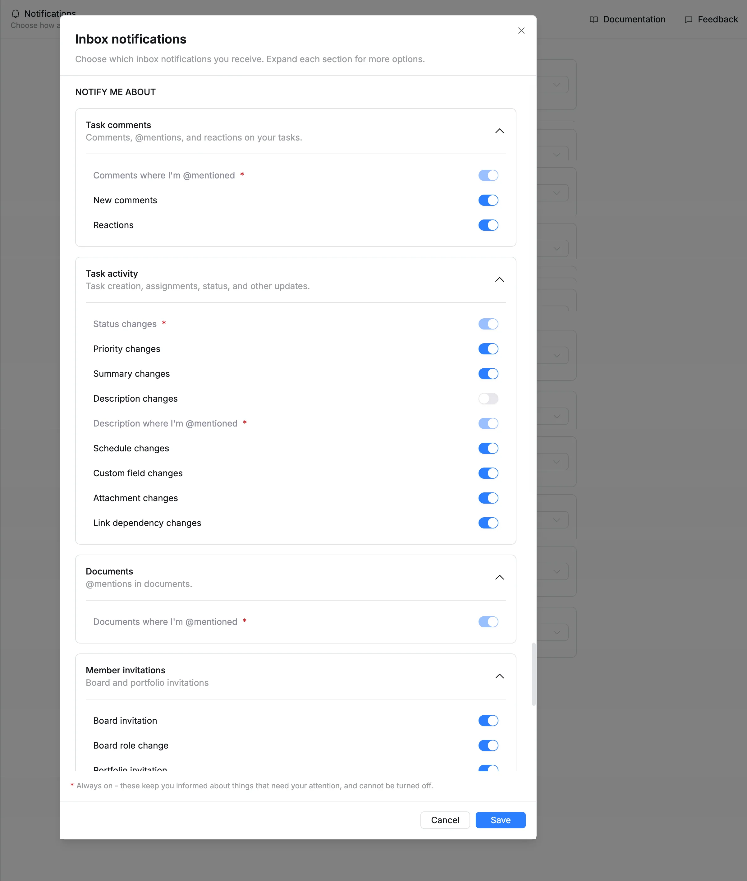choose notification events choose notification events
