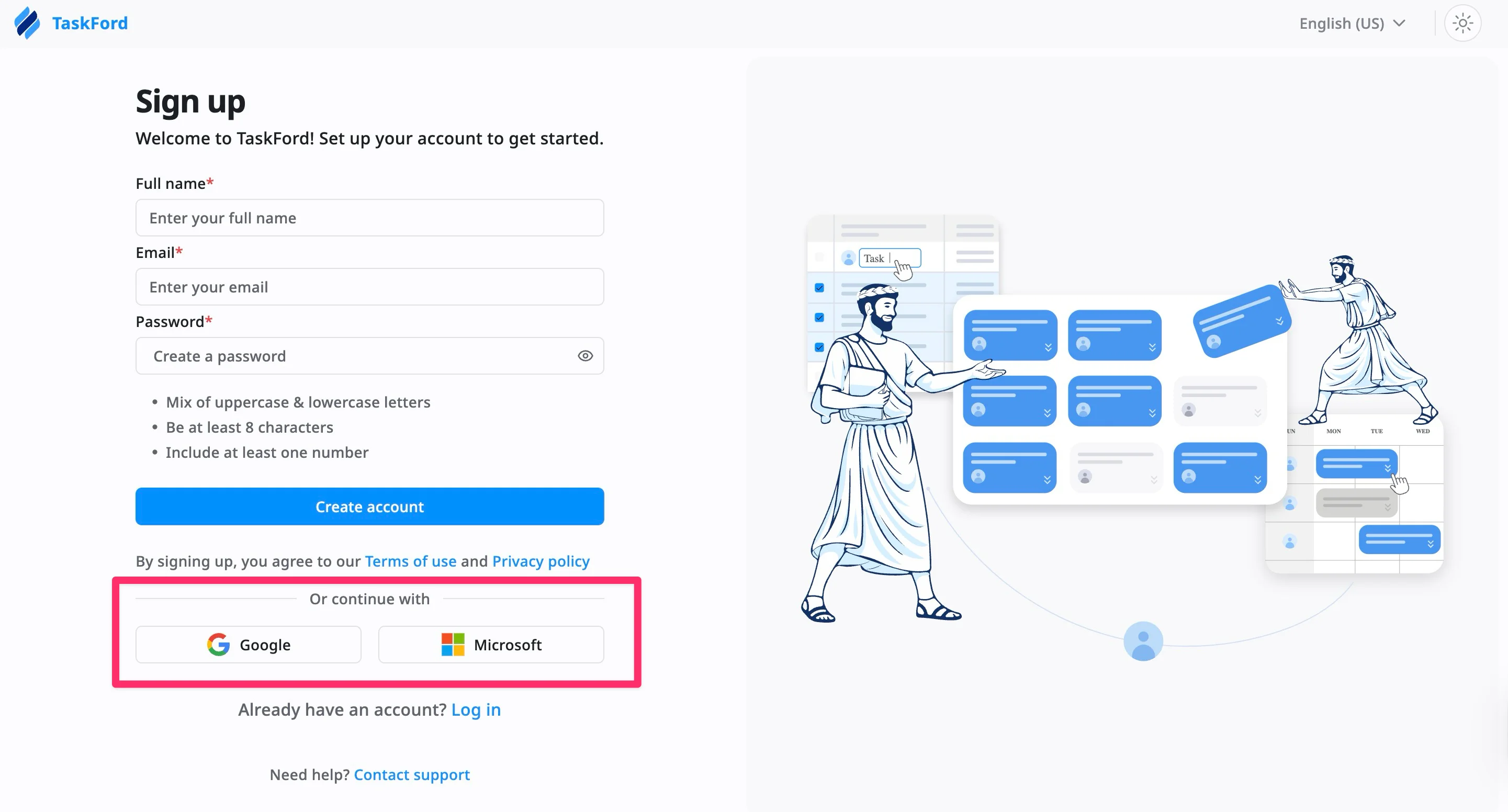 Create a TaskFord account 03 Create a TaskFord account 03