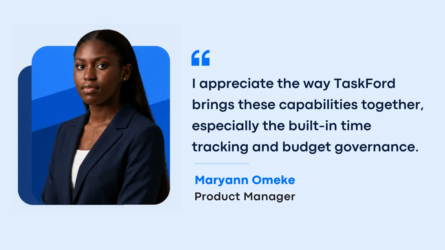 Maryann Omeke customer story featured quote