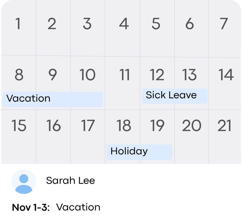 Visible Time Off