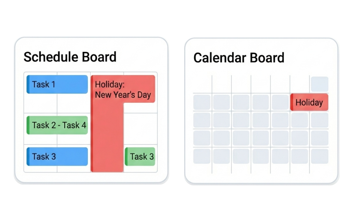 Holidays, Visible in Planning