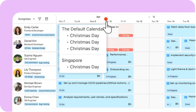 Holiday-Aware Time Tracking