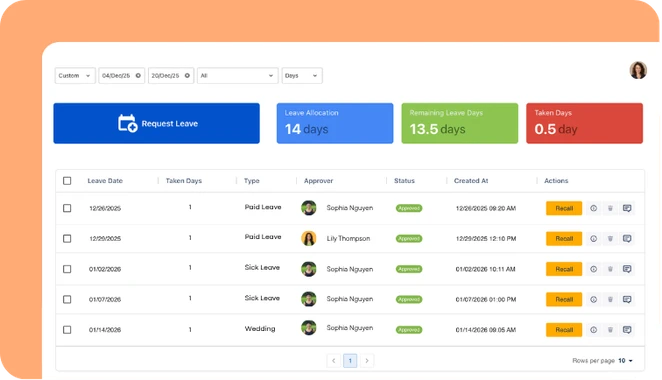 Leave-Synced Time Tracking