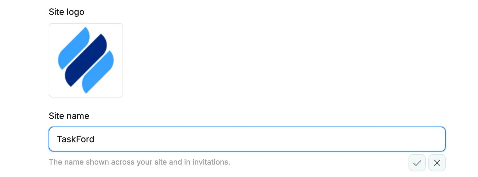 Change the site picture and name Change the site picture and name