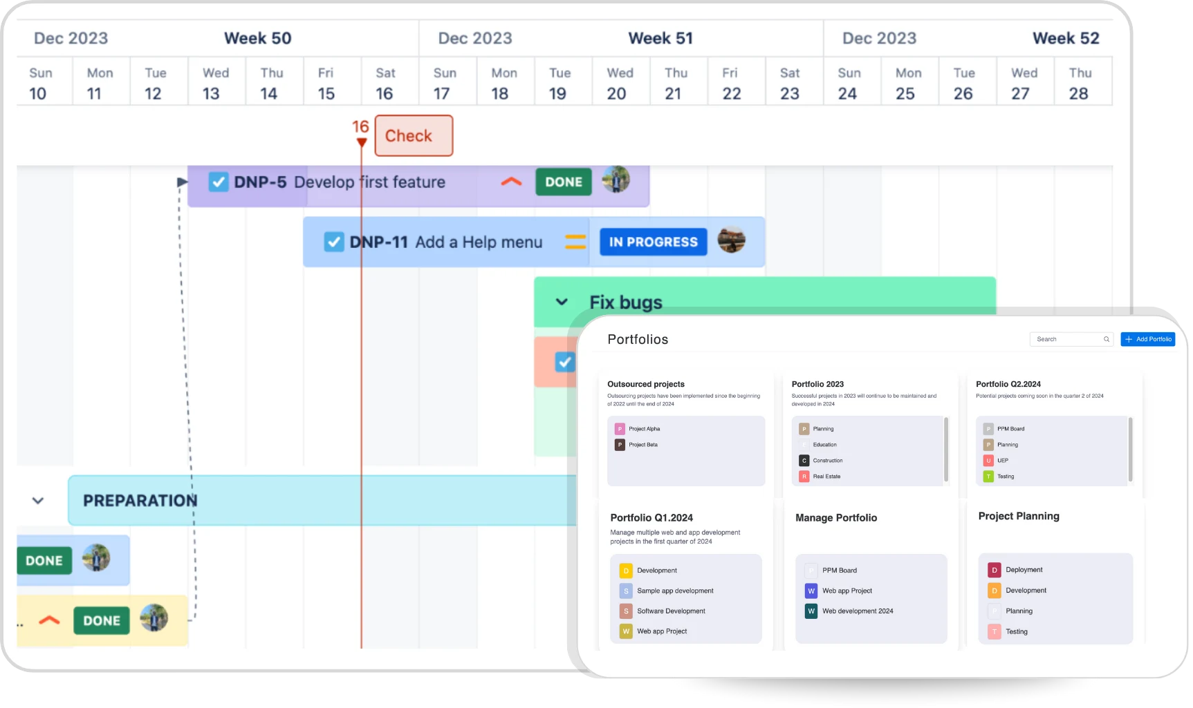 Advanced Roadmaps for Portfolio Management