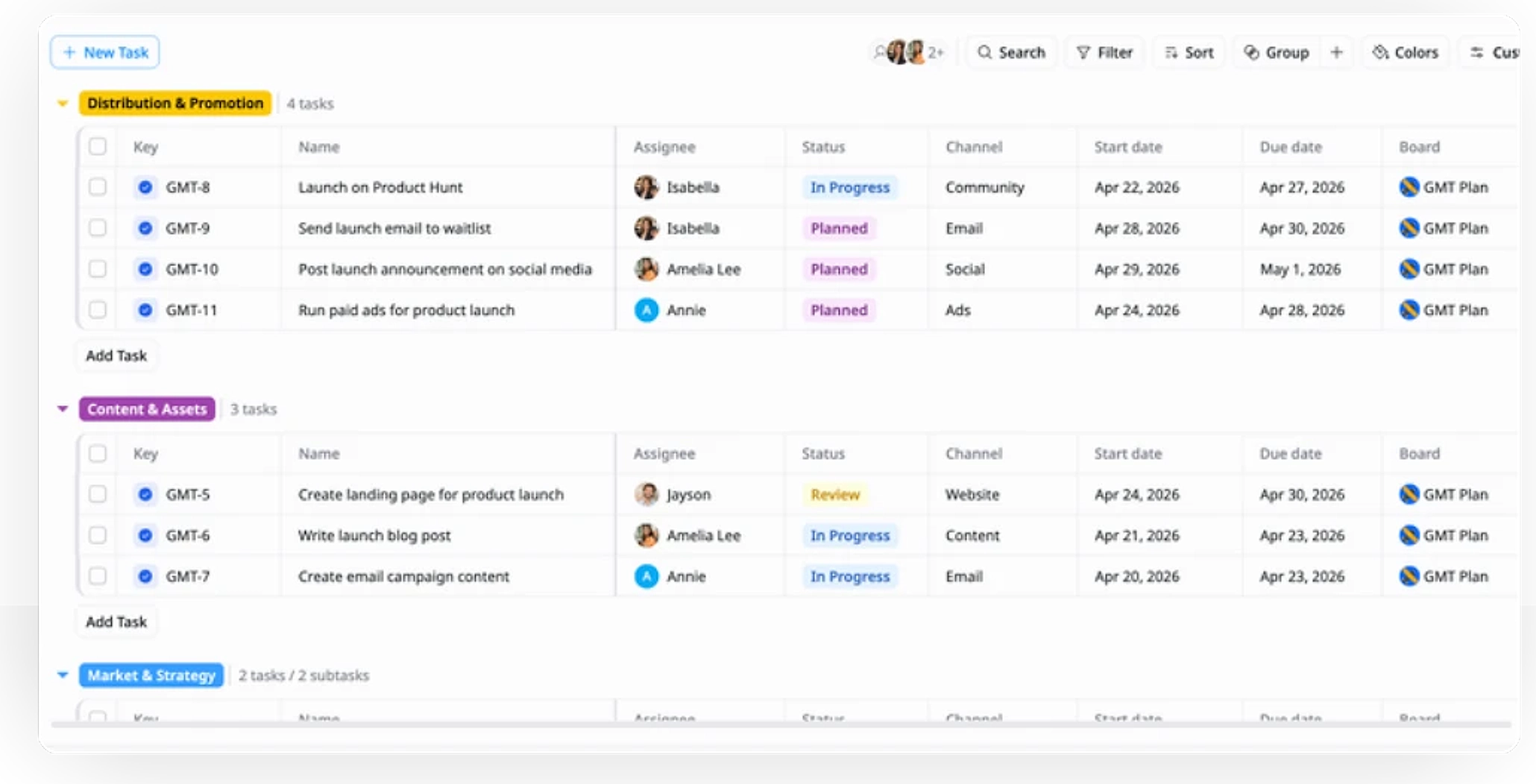 Organize Tasks