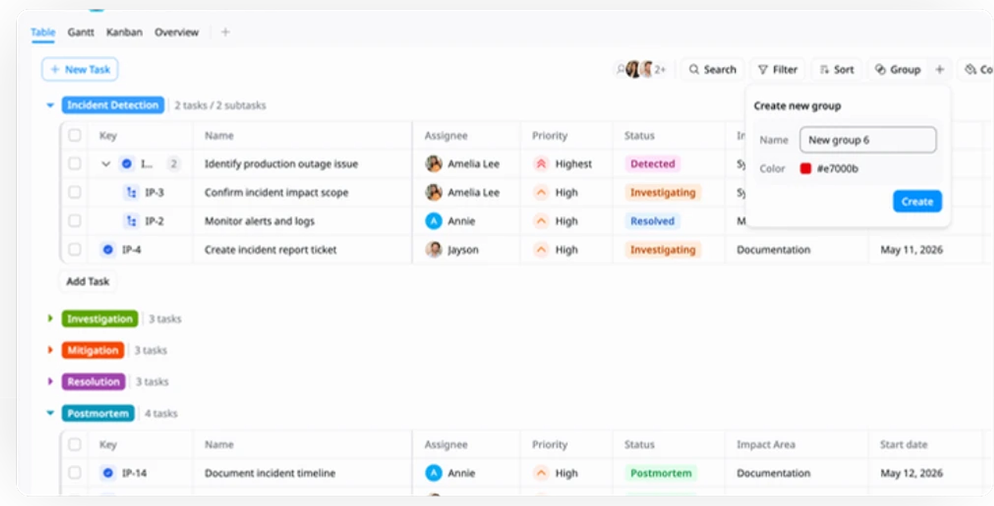 Create Task Groups