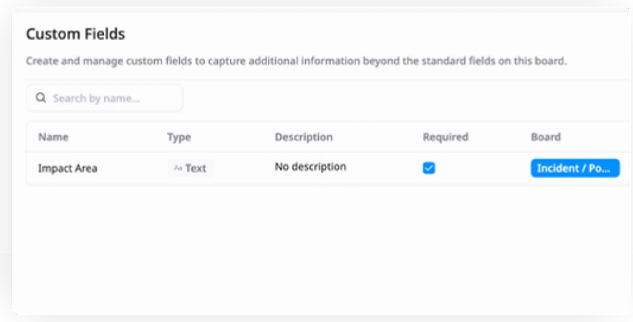 Add Custom Fields for Impact Area