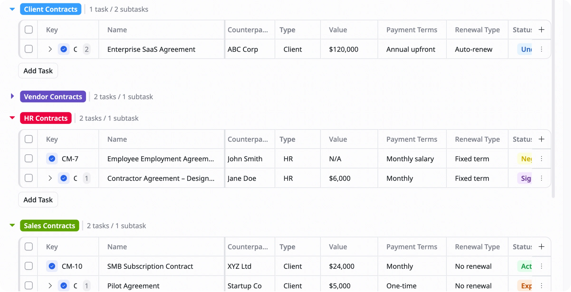 Contract Mangement Template hero image