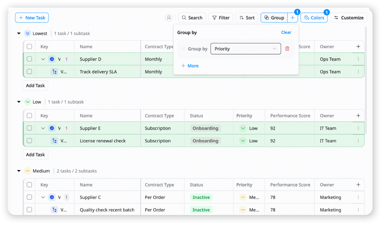 Manage vendor-related tasks